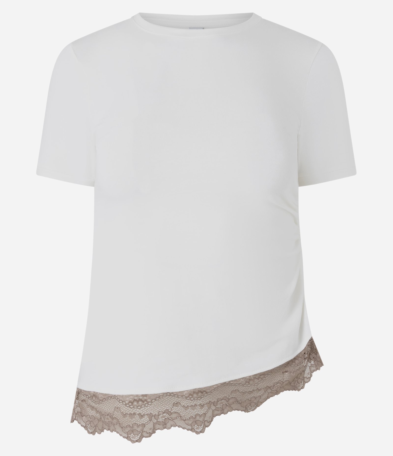 Blusa em Algodão com Renda Assimétrica na Barra e Lateral Torcida Branco 5