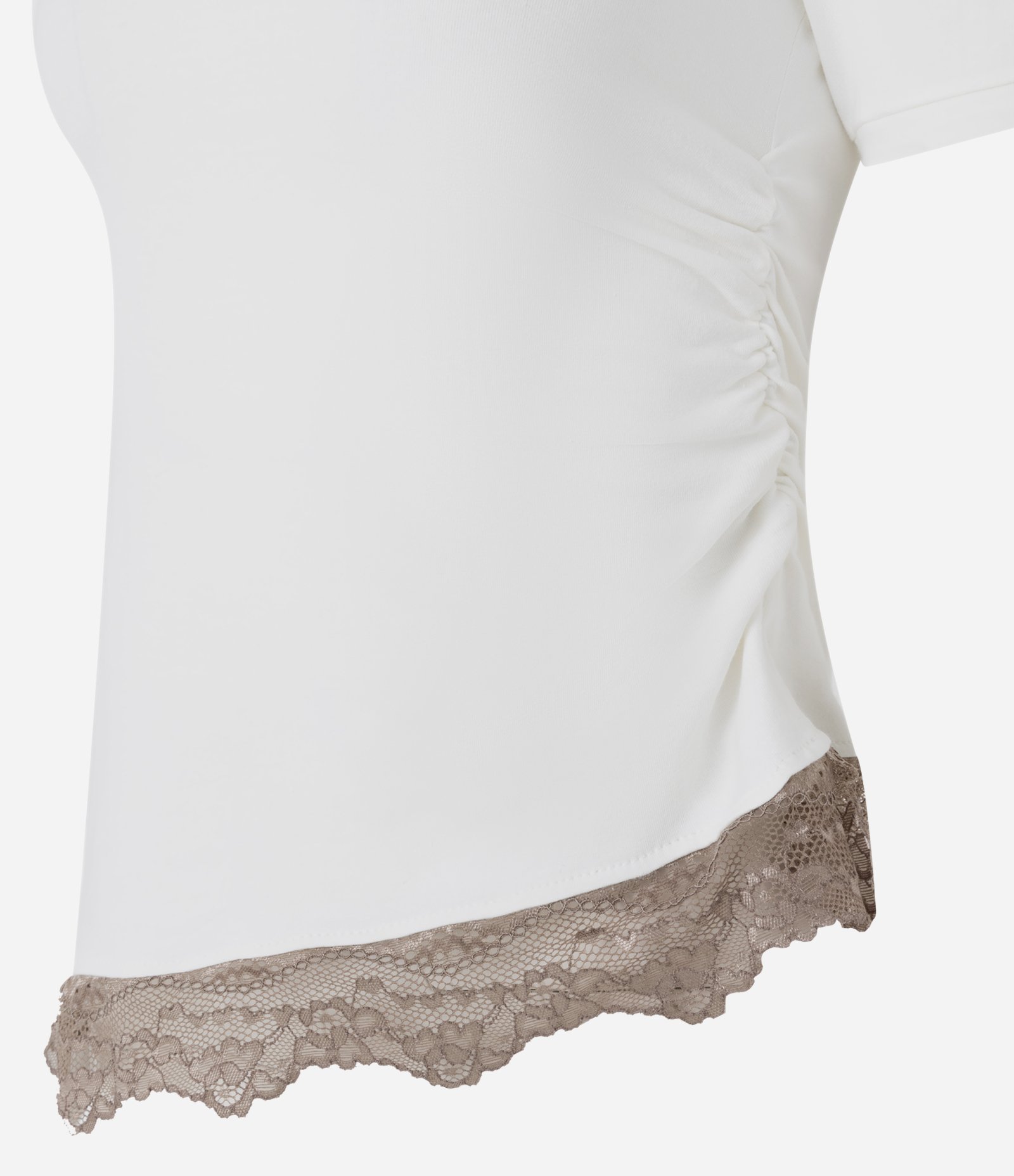 Blusa em Algodão com Renda Assimétrica na Barra e Lateral Torcida Branco 6