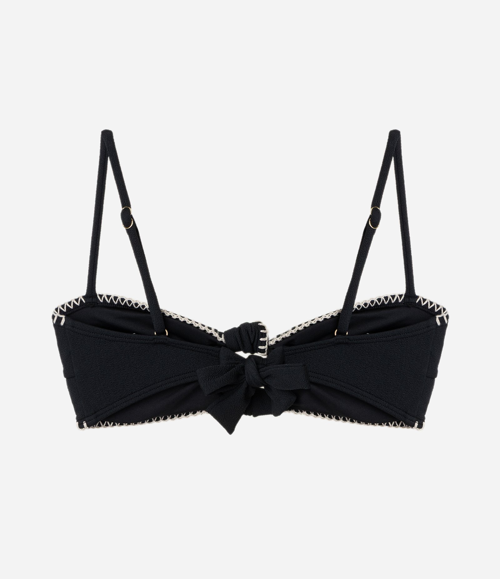 Biquíni Top Bandeau com Nozinho e Detalhe Contrastante Preto 6