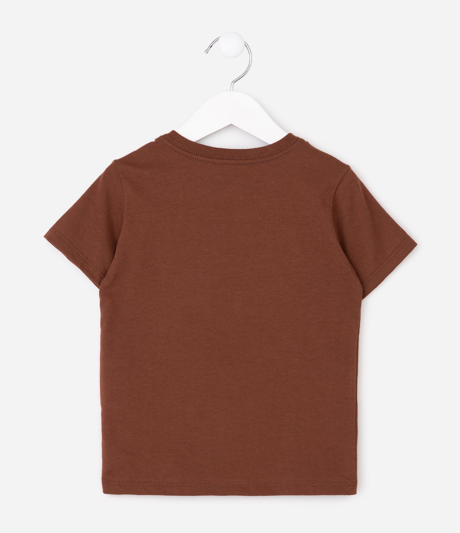 Camiseta Regular em Algodão com Estampa Basquete New York Infantil - Tam 1 a 6 Anos Marrom 2