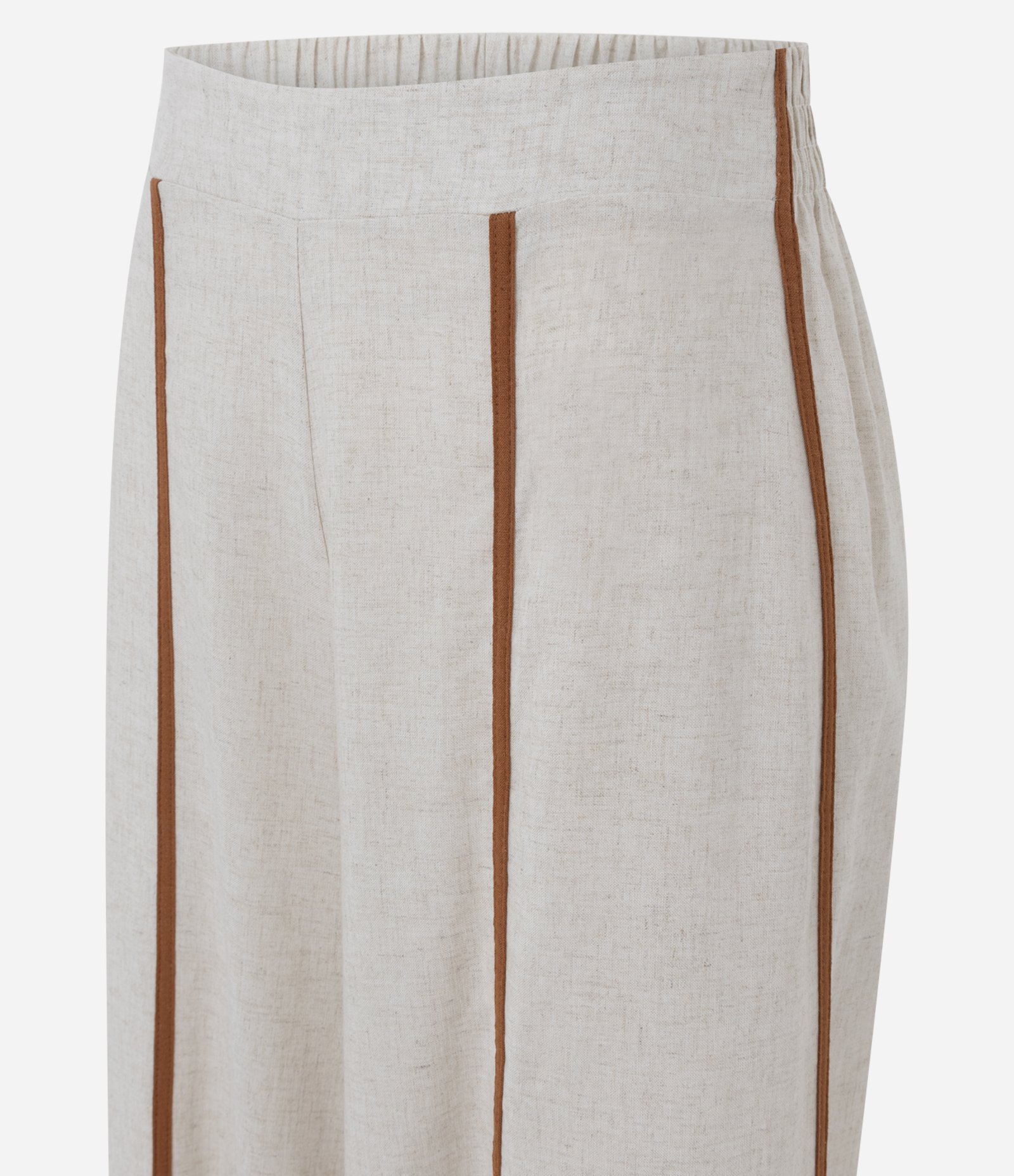 Saída de Praia Calça em Viscolinho com Viés Contrastante Off White 7