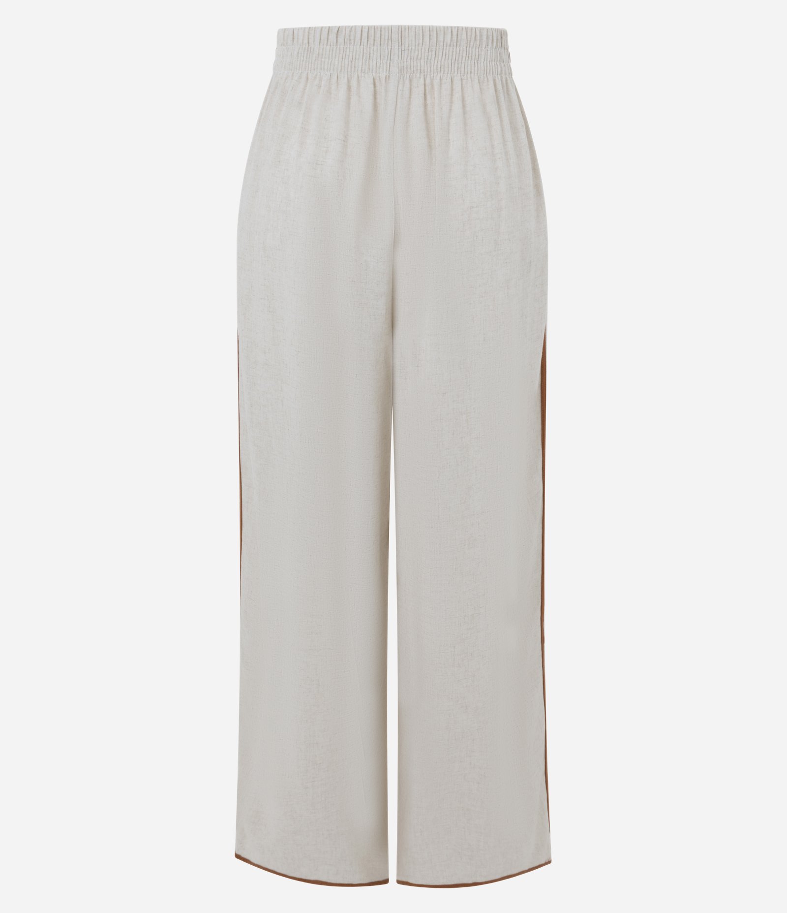Saída de Praia Calça em Viscolinho com Viés Contrastante Off White 8