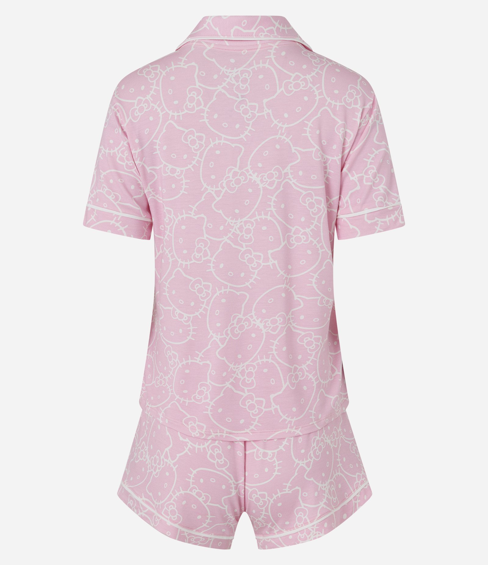 Pijama Curto Americano em Viscolycra com Estampa Hello Kitty Rosa 6
