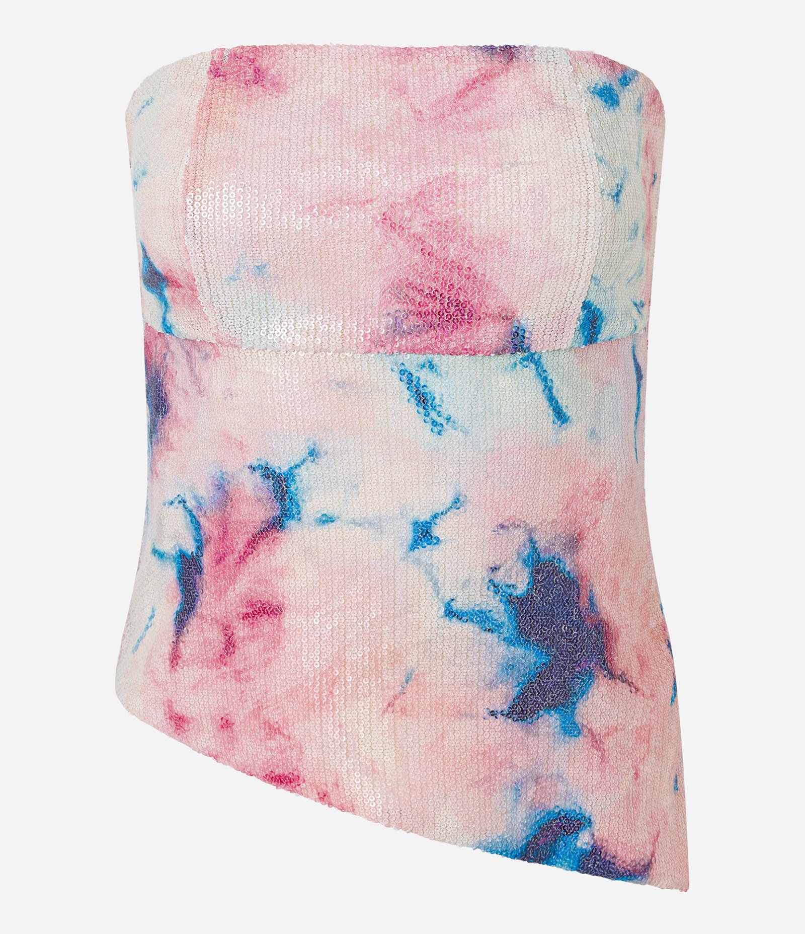 Tomara que Caia em Paetês Tie Dye com Barra Assimétrica Rosa 2