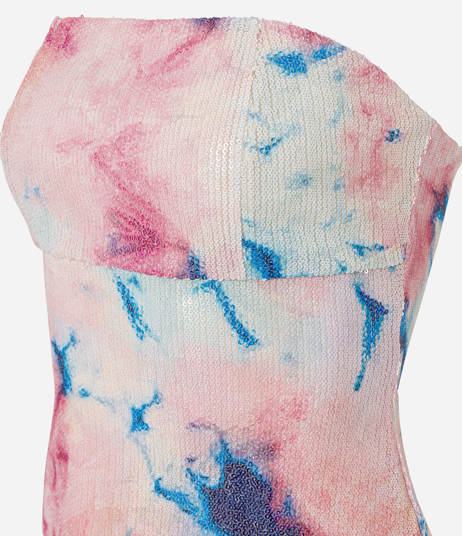 Tomara que Caia em Paetês Tie Dye com Barra Assimétrica Rosa 3