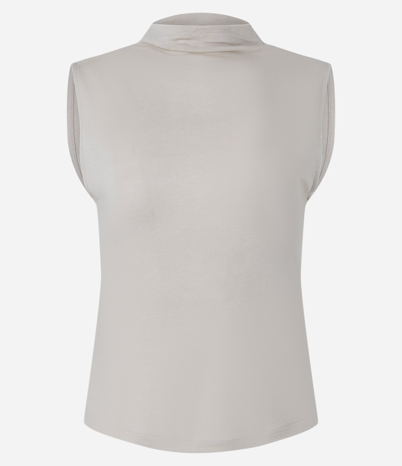 Blusa sem Manga em Ribana com Gola Alta Cinza 5