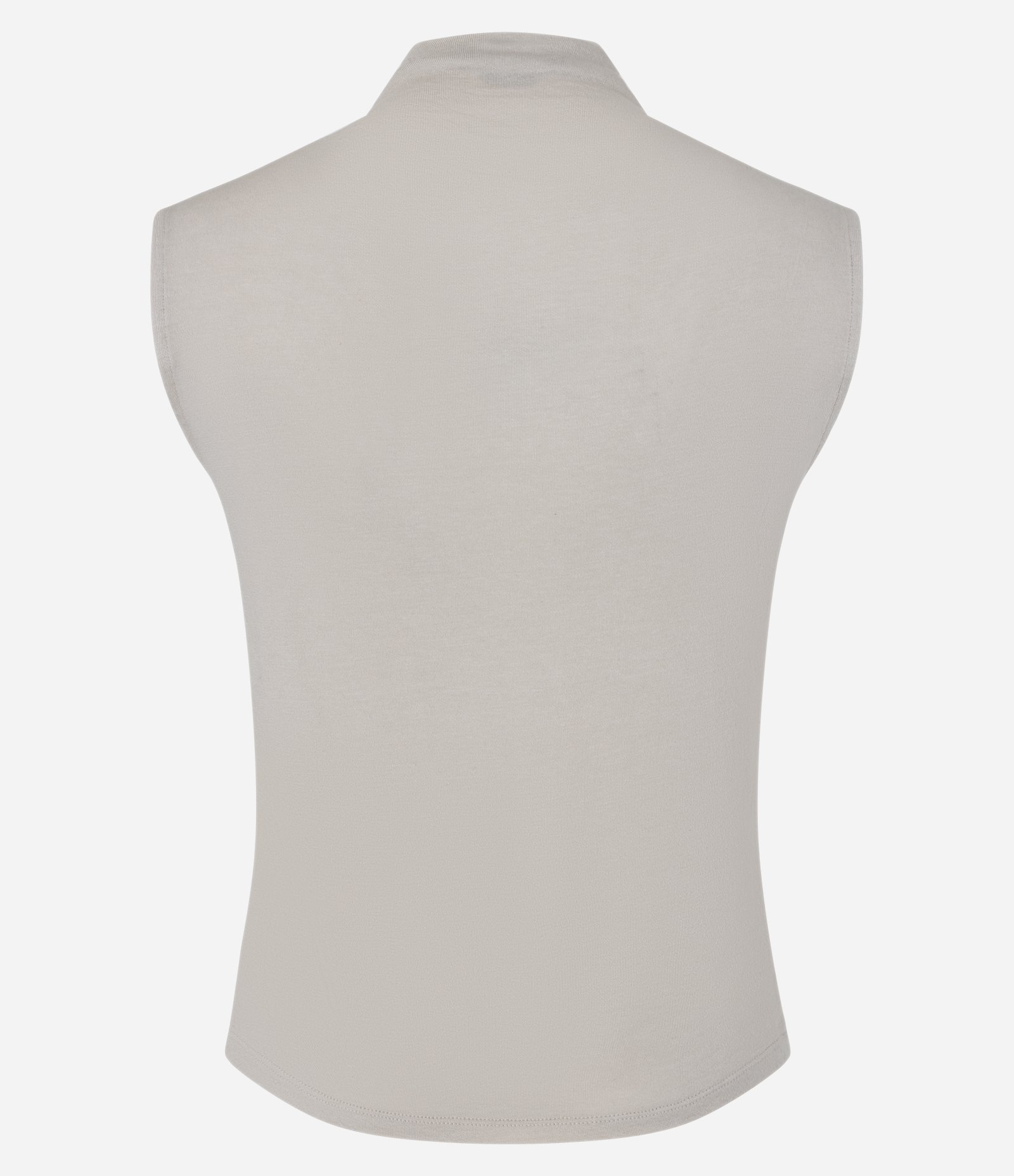 Blusa sem Manga em Ribana com Gola Alta Cinza 6