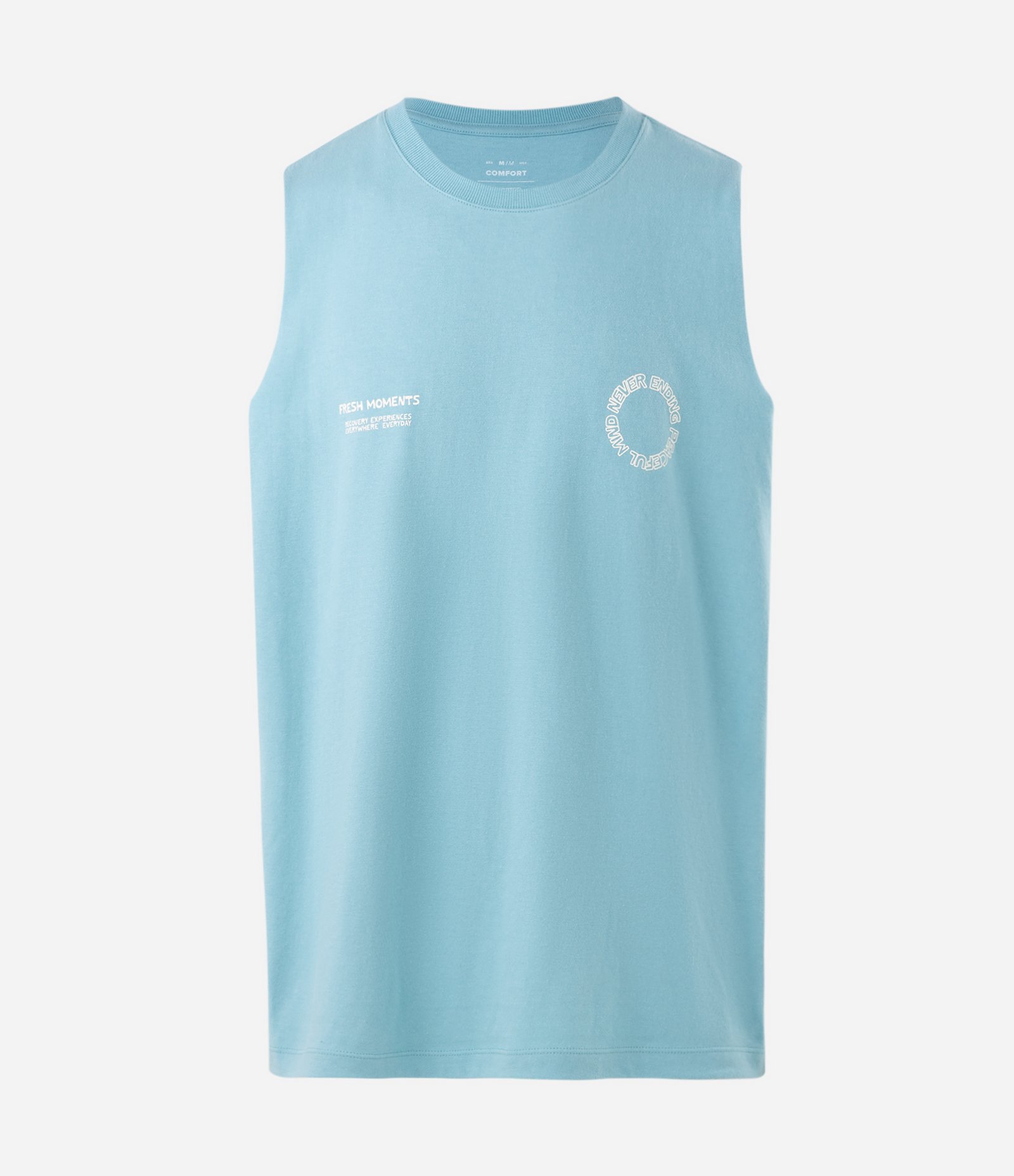 Regata Comfort em Algodao com Lettering Azul 1