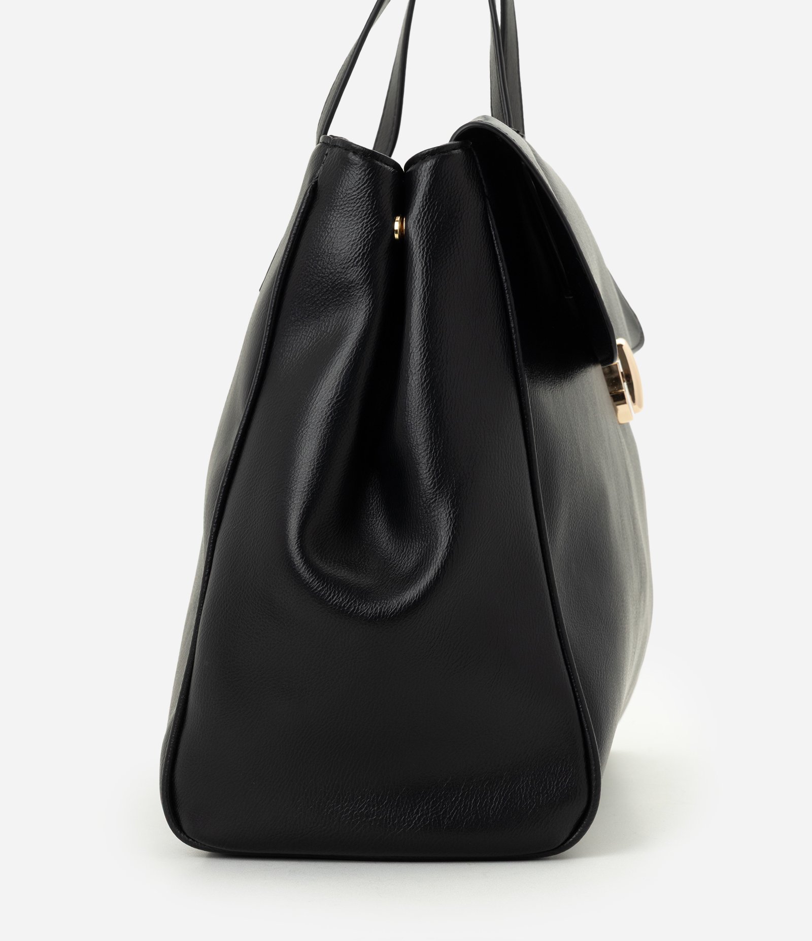 Bolsa Shopper Grande com Aba e Fechamento por Torniquete Preto 2