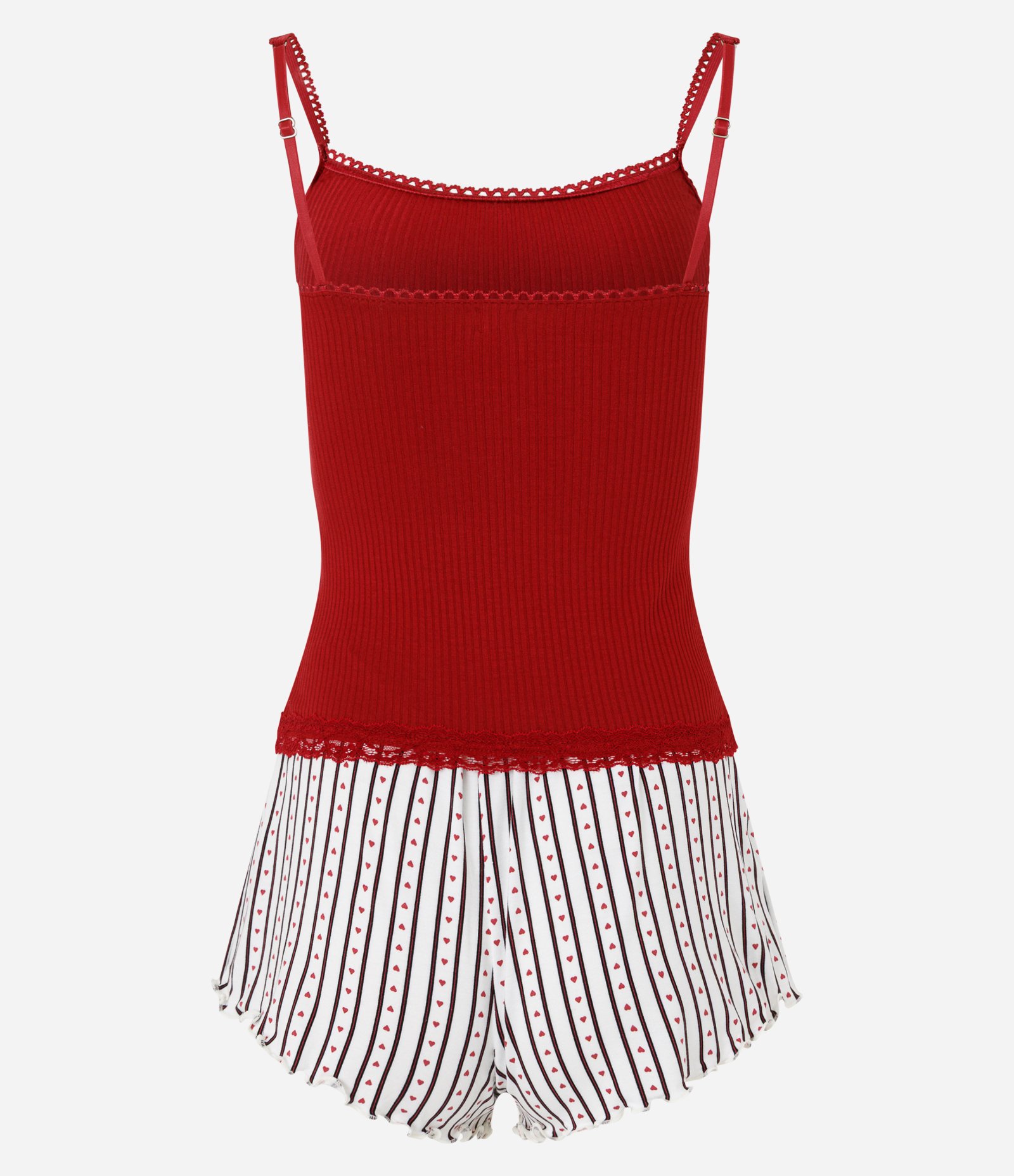 Pijama Curto em Ribana Vermelho 5