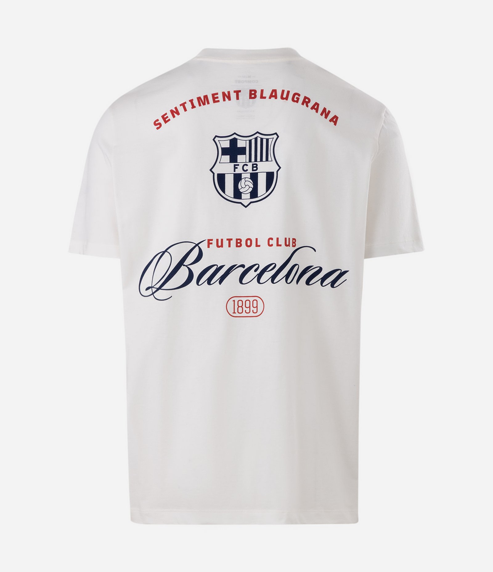 Camiseta Comfort em Algodão Pima com Estampa Barcelona Més Que Un Club Branco 7