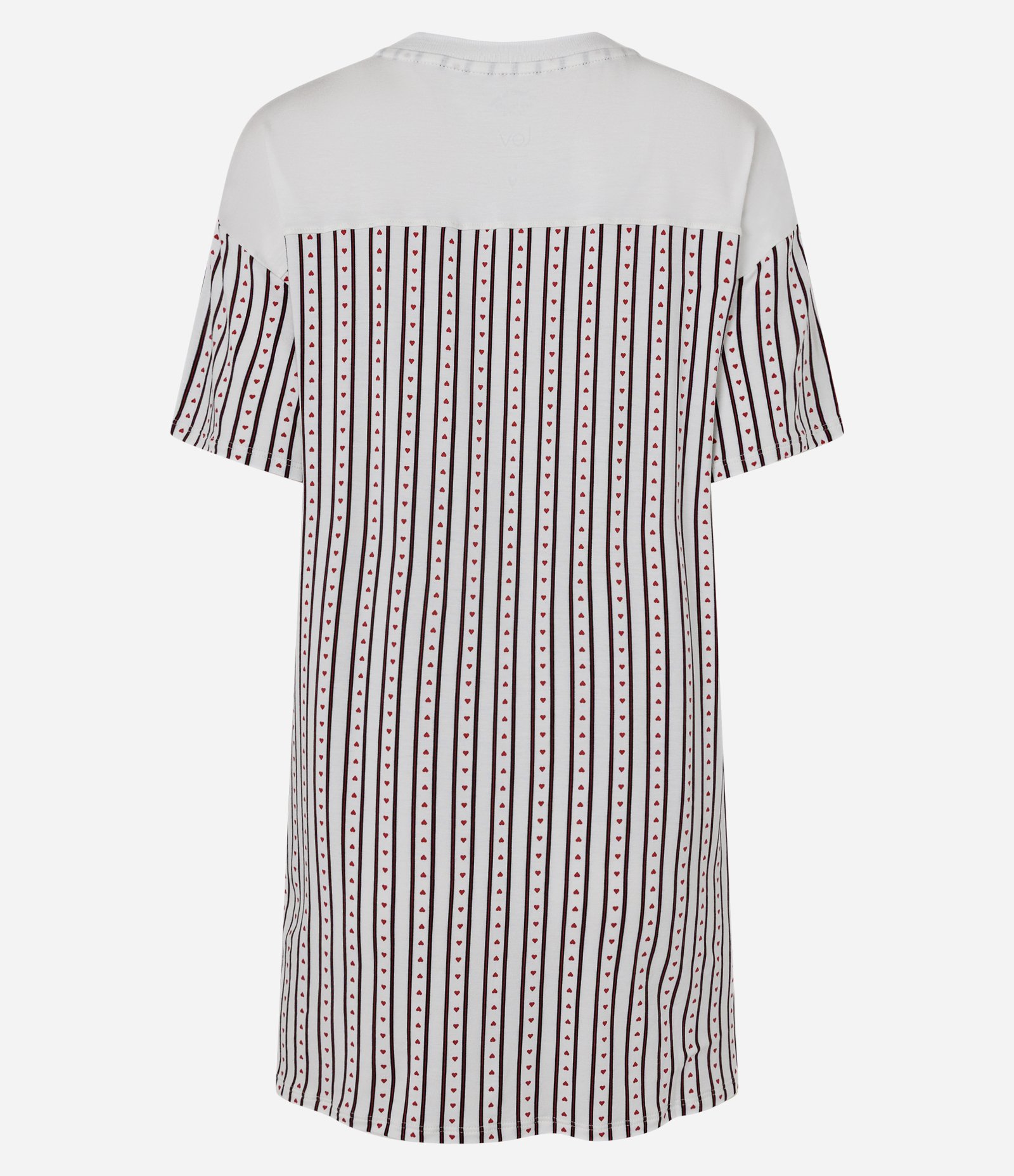 Camisola Curta em Viscolycra com Estampa Listrada Branco 2