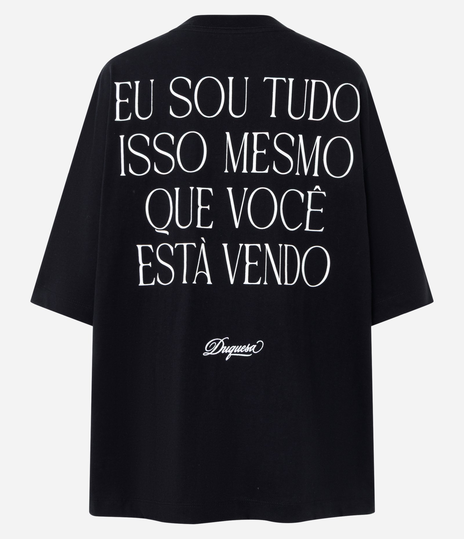 Camiseta Oversized em Algodão com Estampa Duquesa Frente e Costas Preto 6