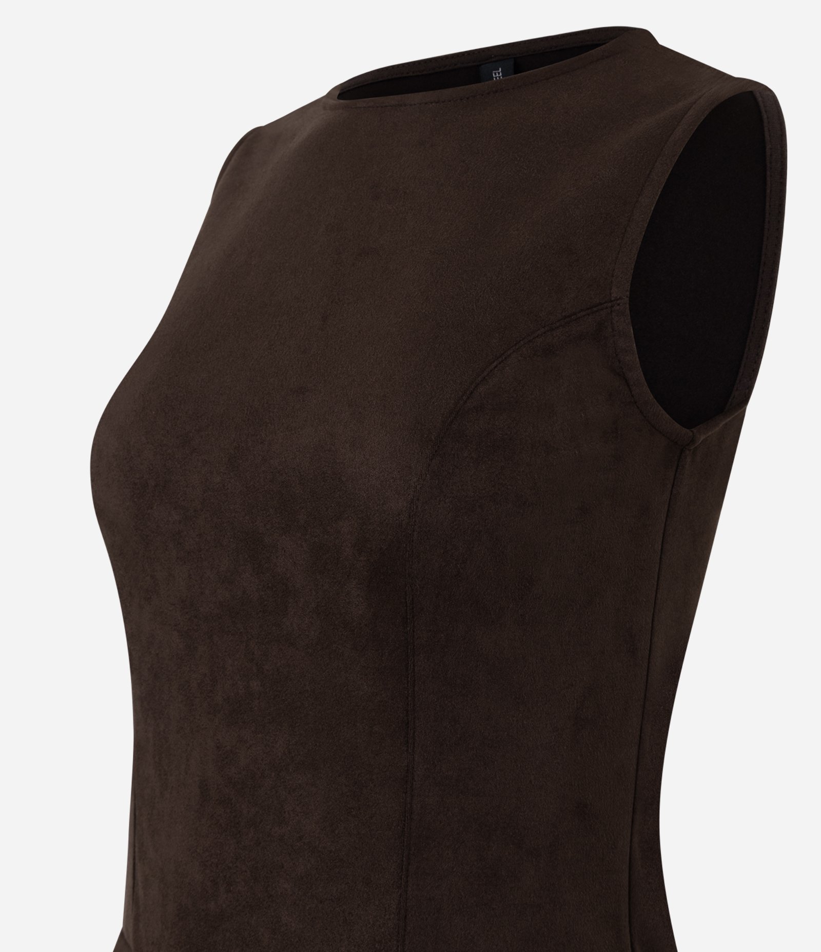 Vestido Curto em Suede com Babadinhos Marrom 6