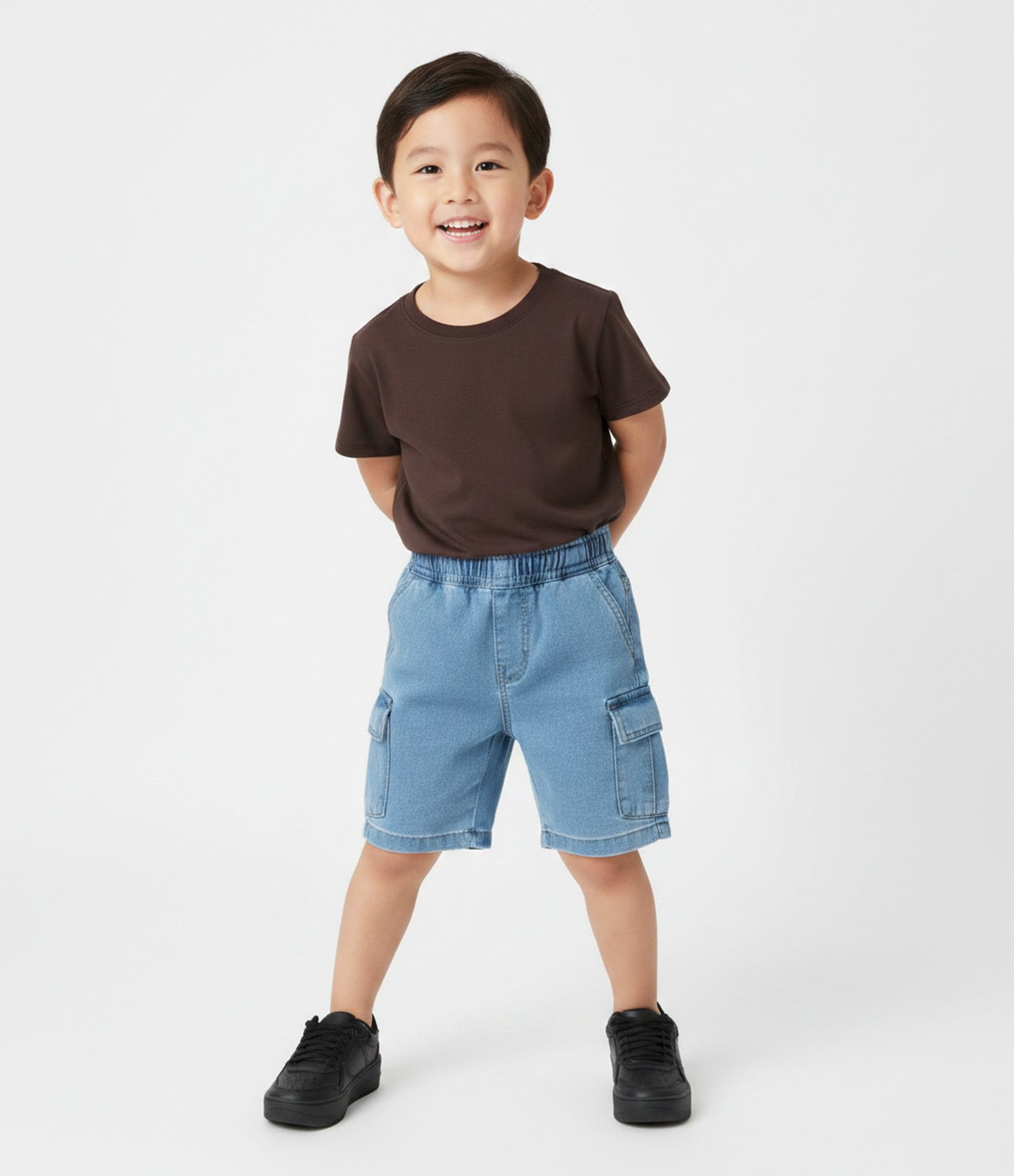 Camiseta Infantil Básica em Algodão - Tam 1 a 5 anos Marrom 1