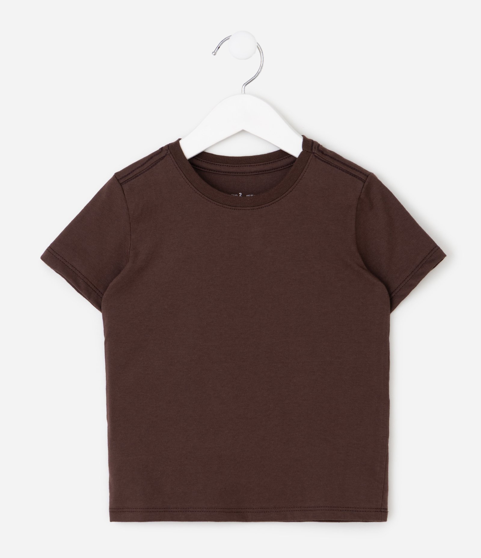 Camiseta Infantil Básica em Algodão - Tam 1 a 5 anos Marrom 2