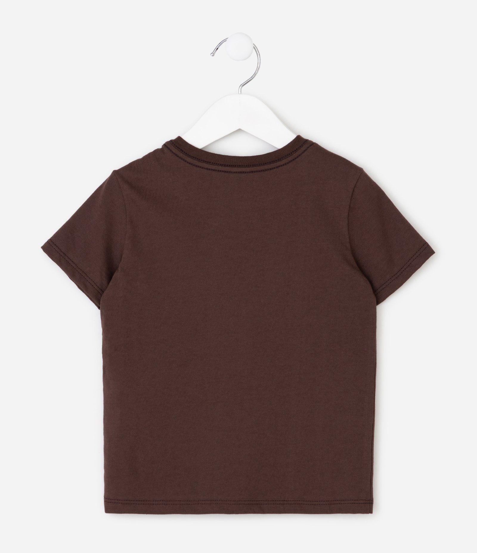 Camiseta Infantil Básica em Algodão - Tam 1 a 5 anos Marrom 3
