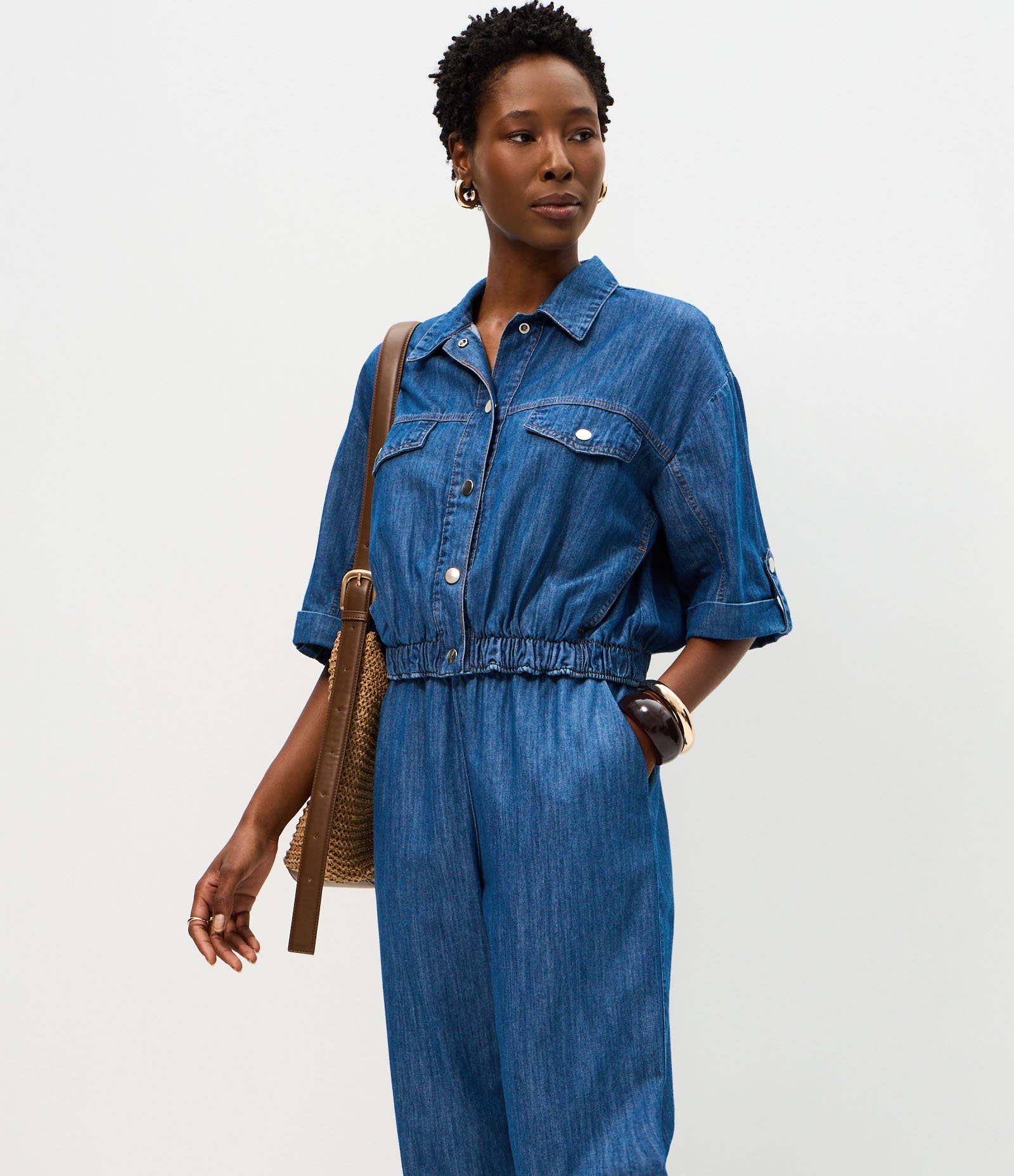 Calça Reta Comfort em Jeans com Cintura Alta e Cós Elástico Azul 2