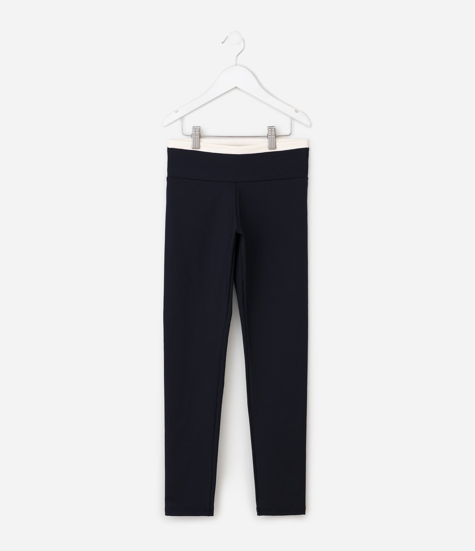 Calça Legging em Poliamida com Cós Contrastante Infantil - Tam 5 a 16 Anos Preto 2