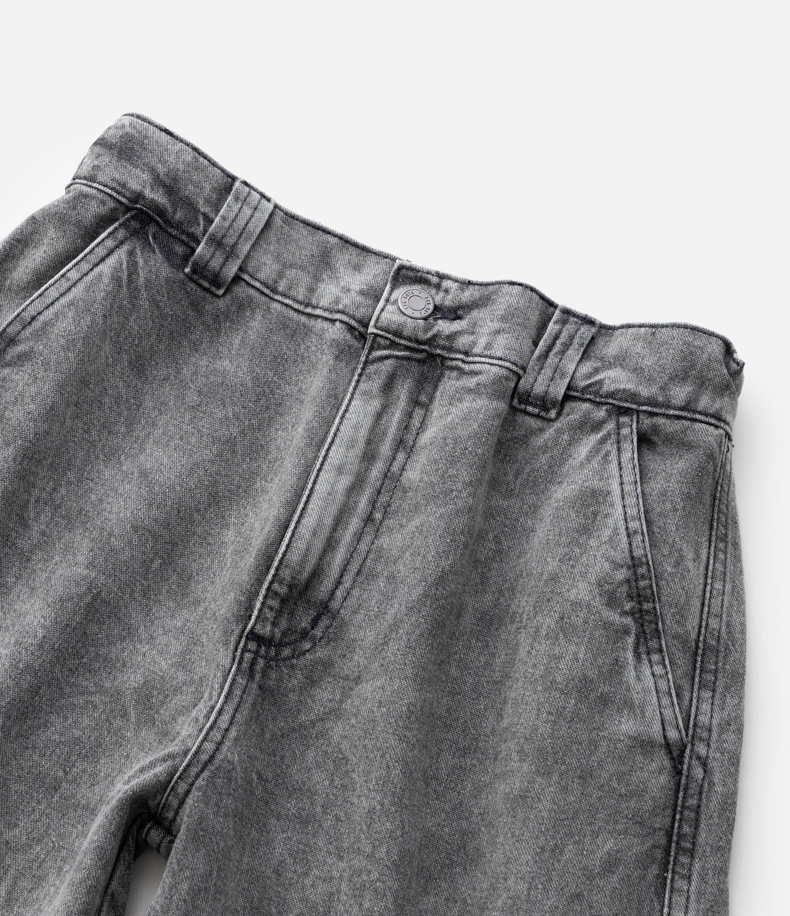 Calça Infantil Cargo Jeans com Bolsos Laterais – Tam 5 a 14 Anos Cinza 5