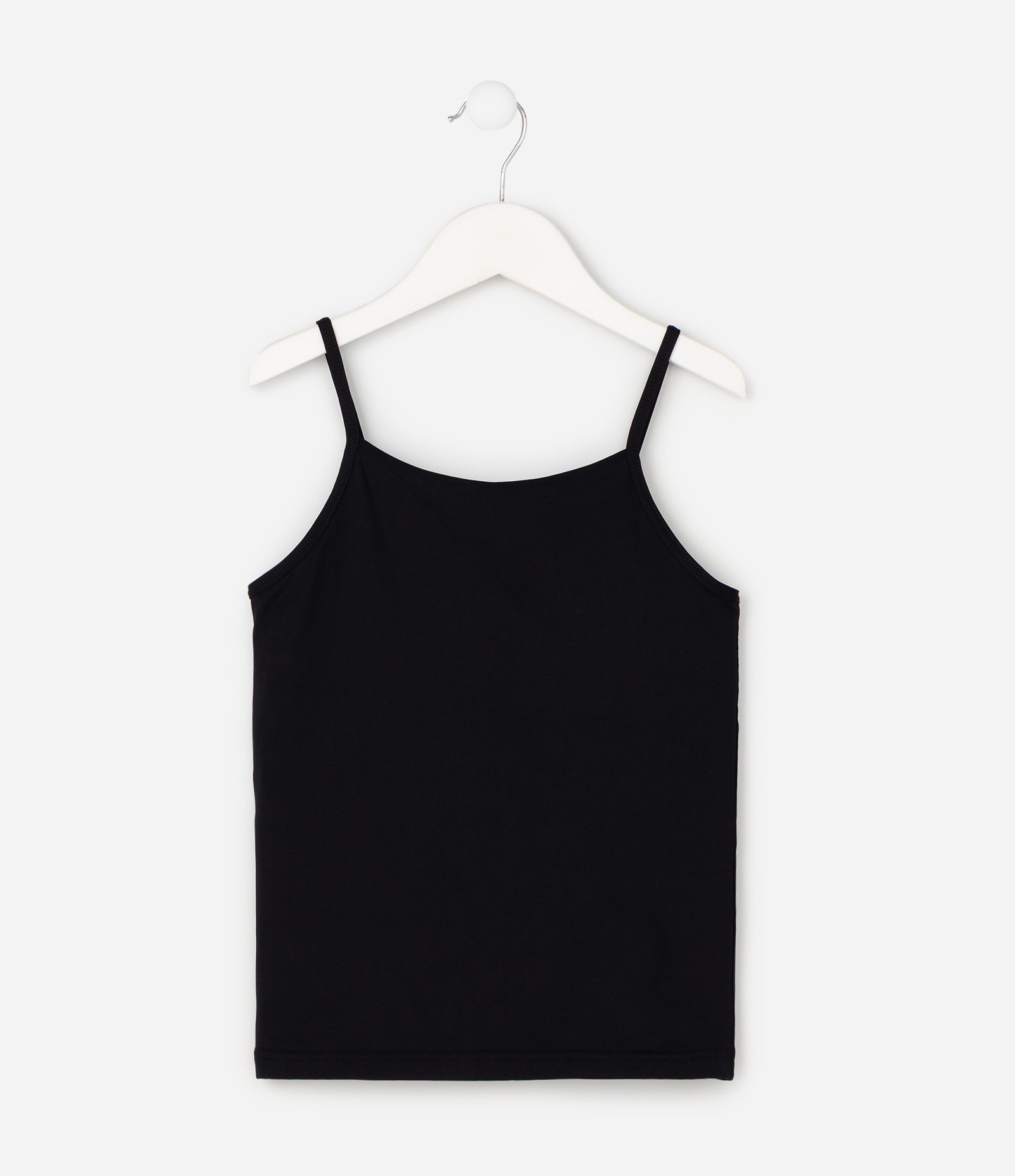 Blusa Slim em Poliamida com Alça Fina - Tam 5 a 16 Anos Preto 2