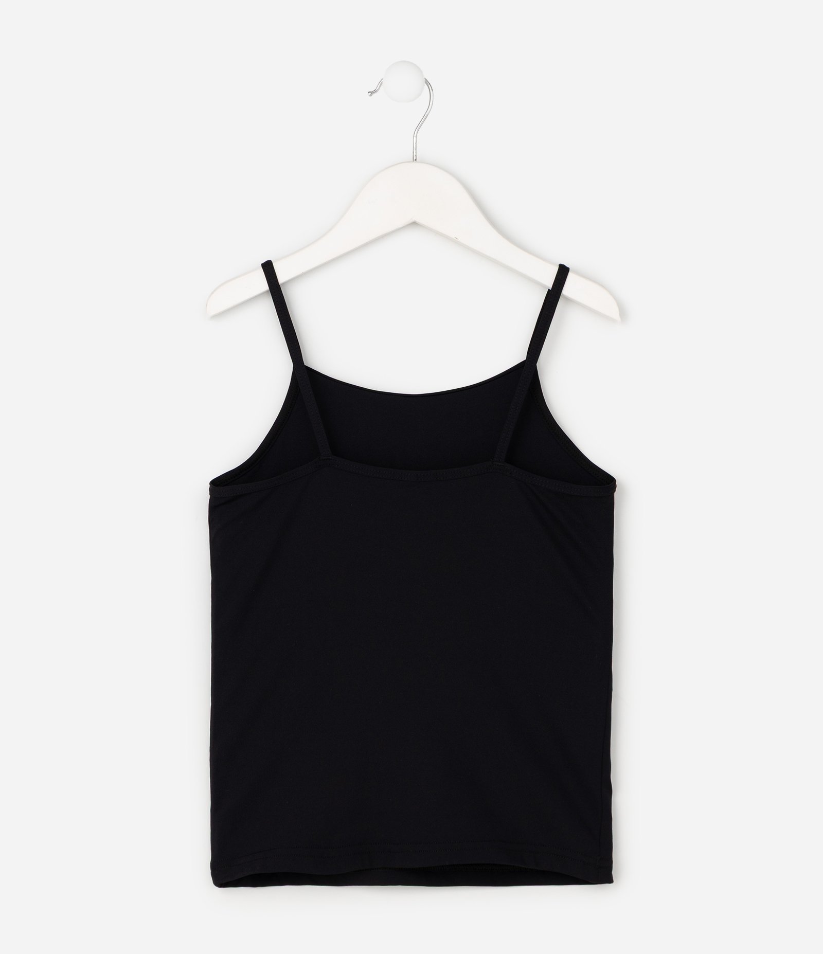 Blusa Slim em Poliamida com Alça Fina - Tam 5 a 16 Anos Preto 3