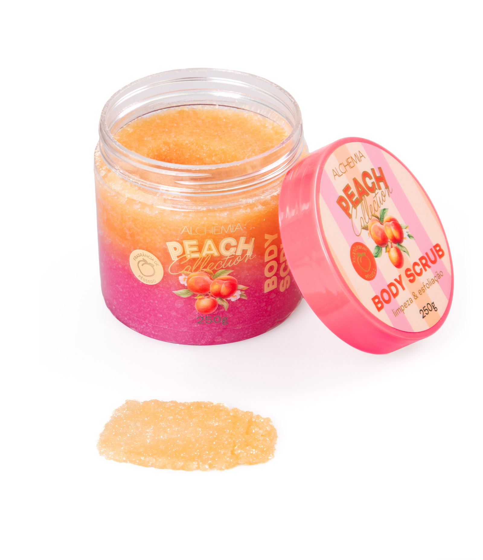 Sabonete Esfoliante Peach Collection Alchemia KIT 4