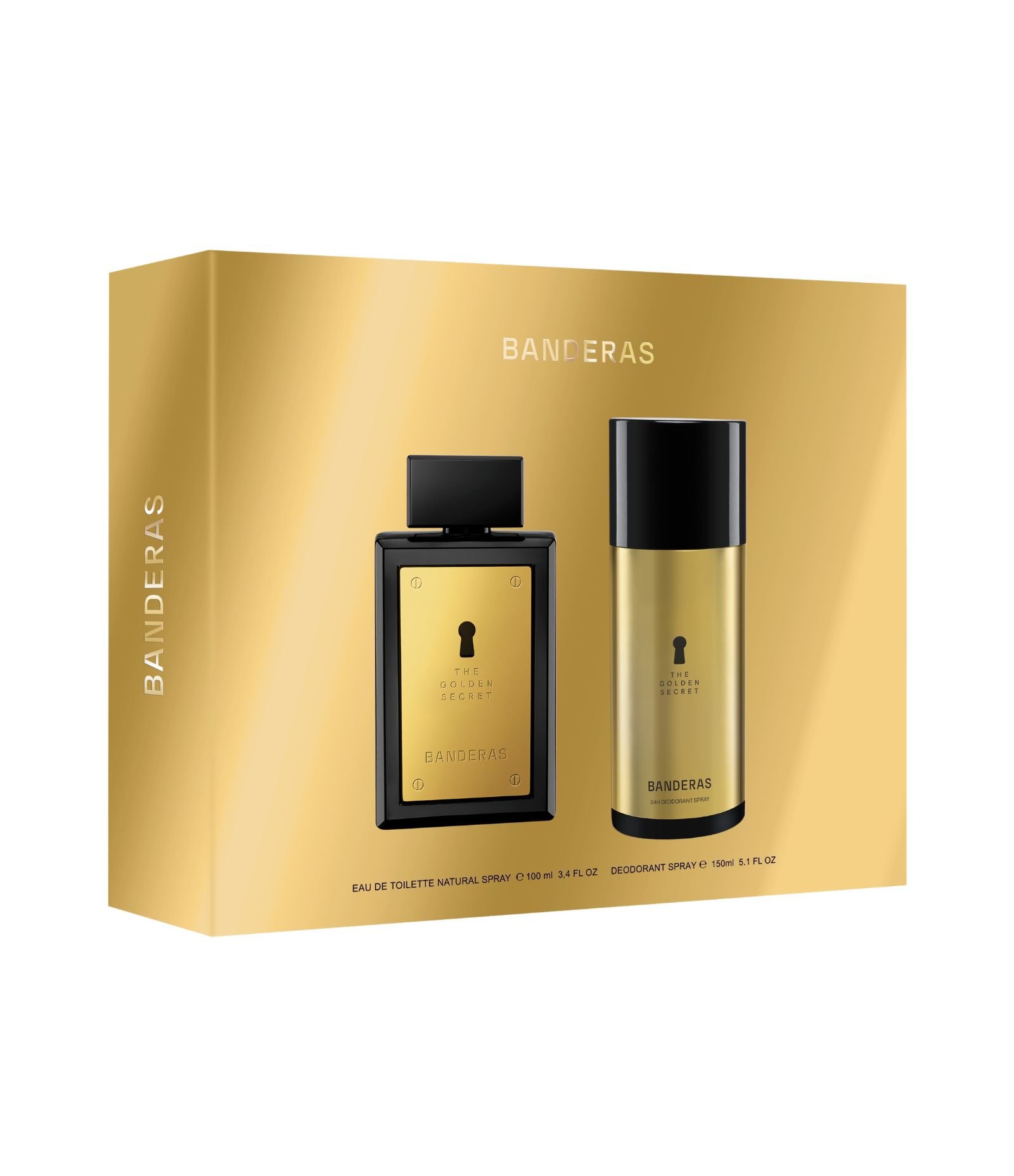 Kit Banderas The Golden Secret EDT 100ml + 24h Desodorante Spray 150 ml KIT 2