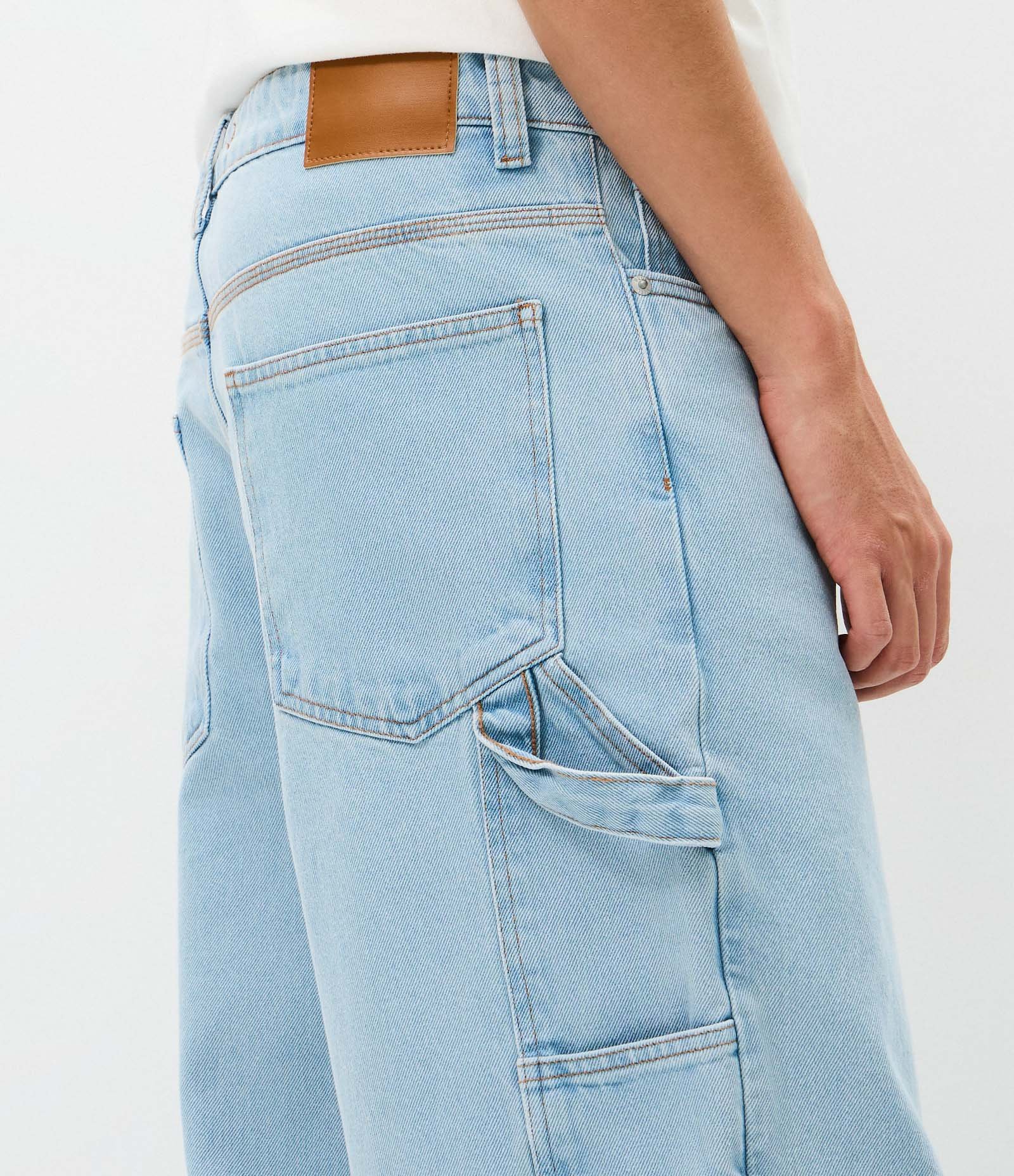 Calça Jeans Baggy com Bolsos Funcionais Azul 2
