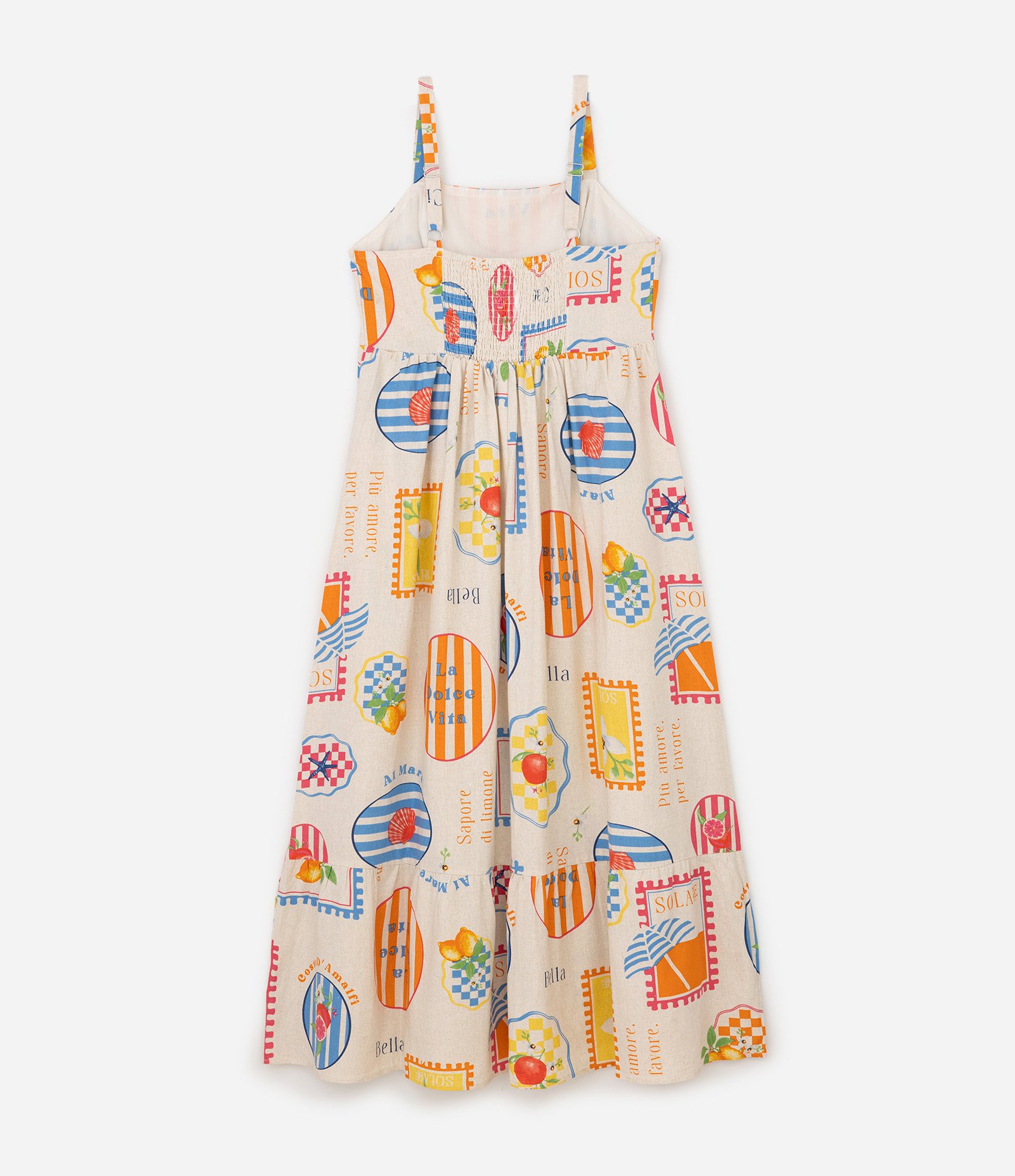 Vestido Midi em Viscolinho com Estampa de Selos Curve & Plus Size Bege 6