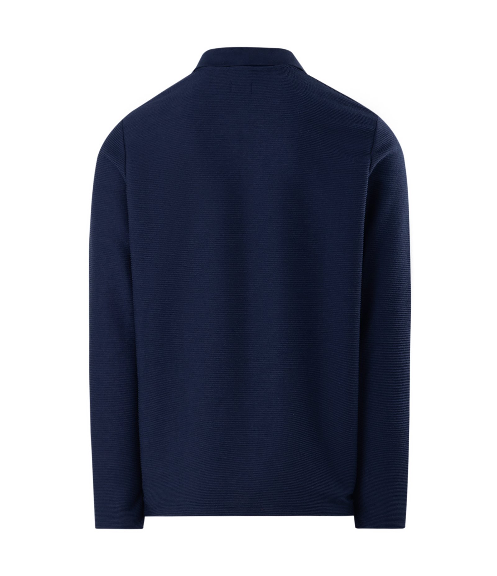 Camiseta Manga Longa Texturizada Gola V Azul 6