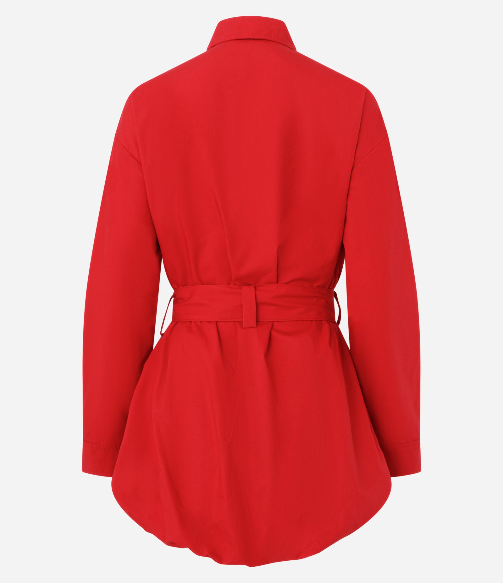 Vestido Balonê em Algodão com Faixa para Amarração Vermelho 2