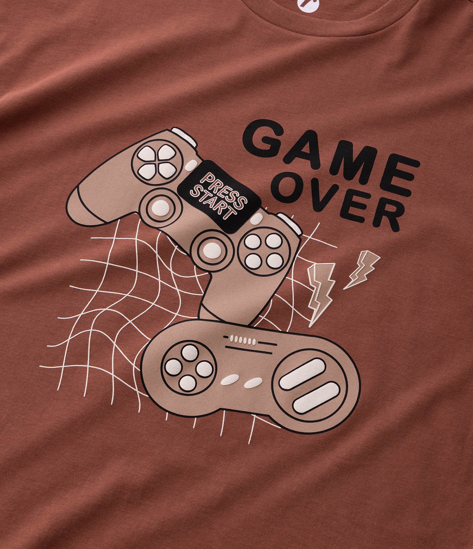 Pijama Infantil em Algodão com Estampa Gamer e Calça Estampada - Tam 7 a 16 Anos Marrom 5