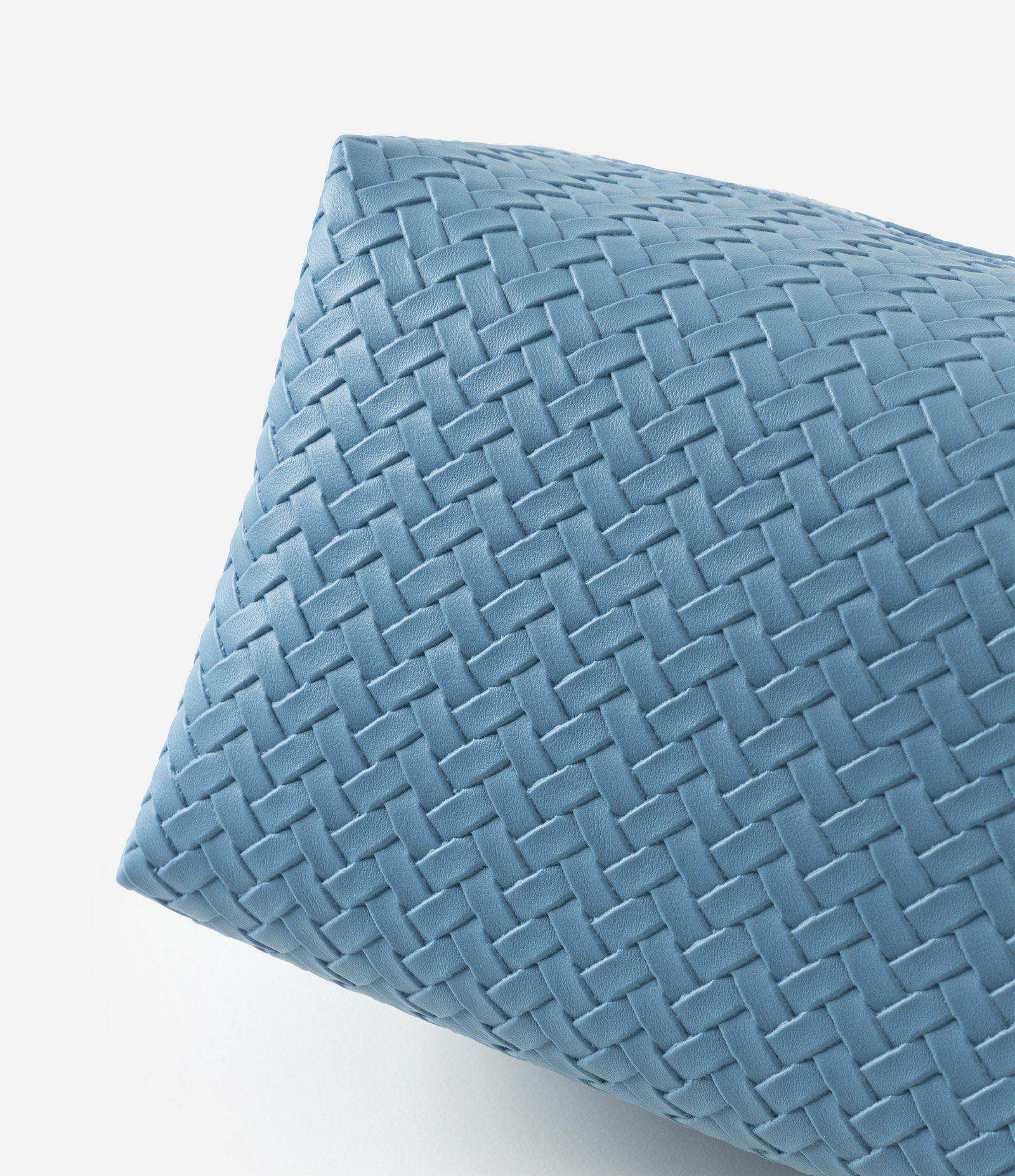 Necessaire Retangular Média com Textura Trançada Azul 4