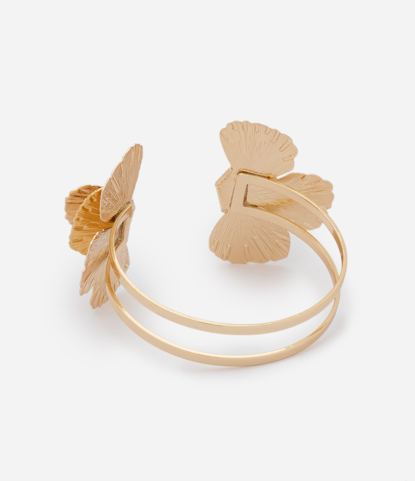 Bracelete com Ponteiras em Formato de Meia Flor Dourado 2