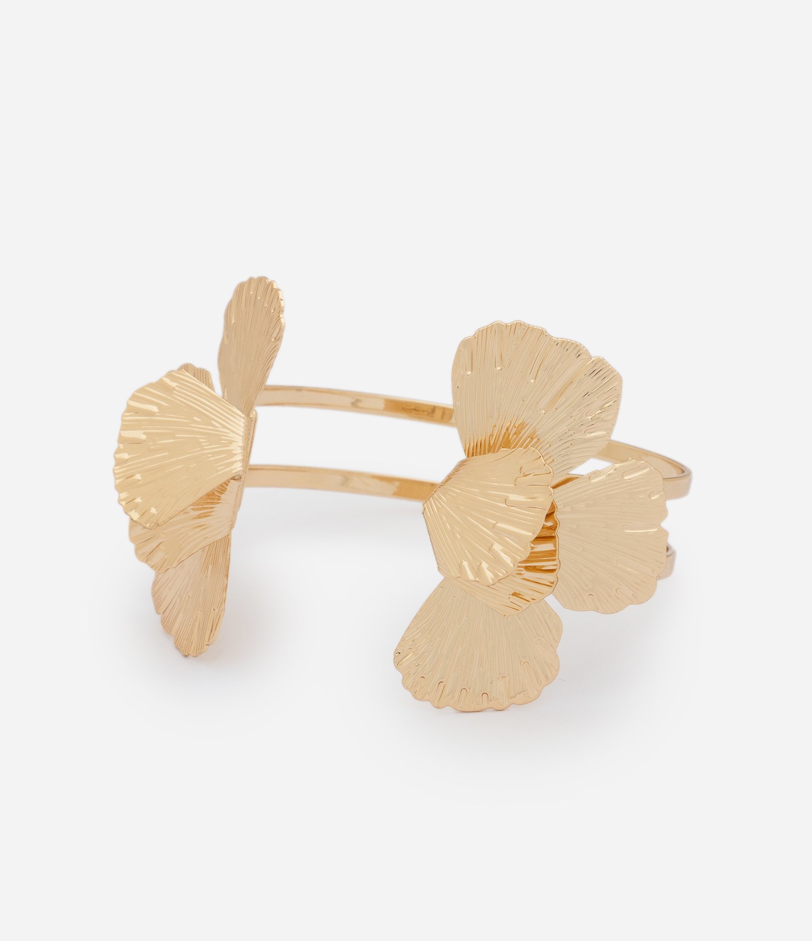 Bracelete com Ponteiras em Formato de Meia Flor Dourado 3