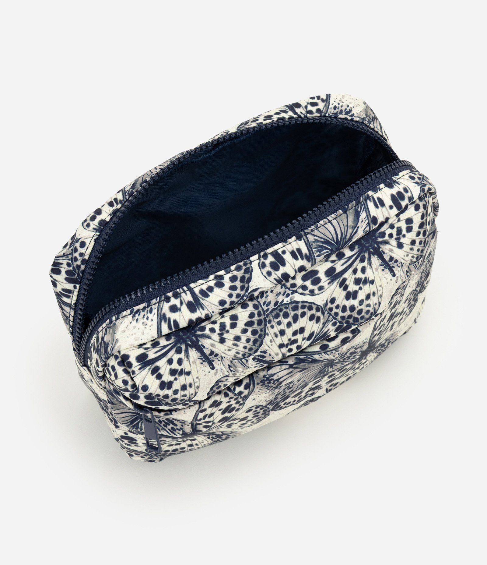 Necessaire Retangular Pequena com Estampa de Borboletas Azul 4