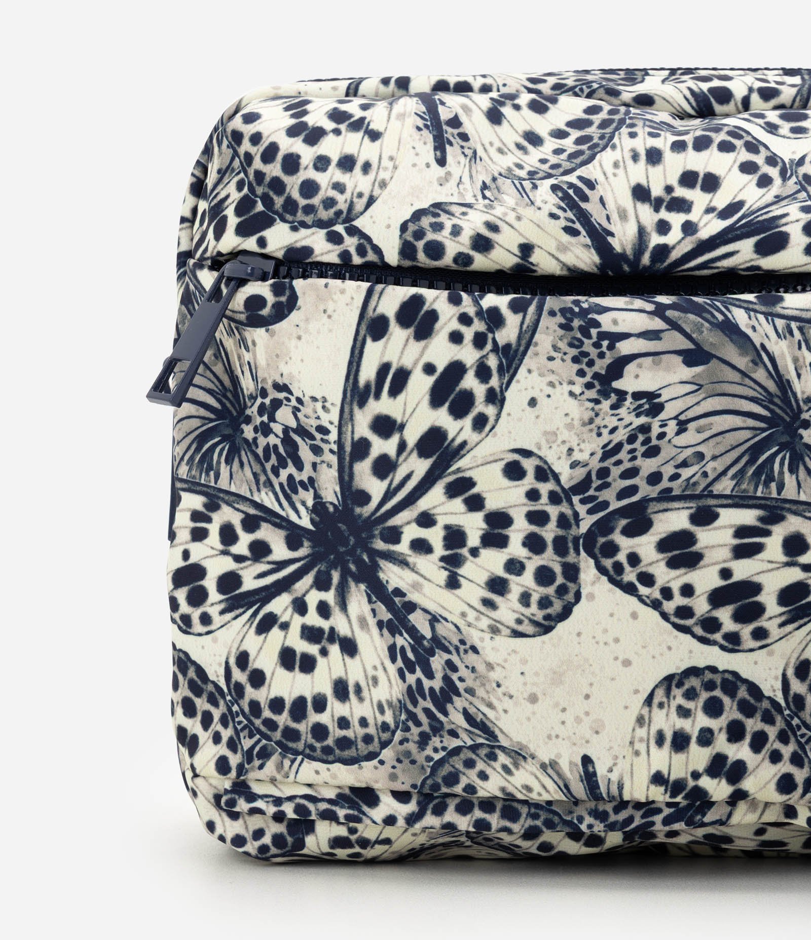 Necessaire Retangular Pequena com Estampa de Borboletas Azul 5