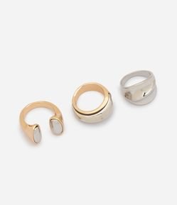 Kit de 03 Anéis Bold com Design Contemporâneo