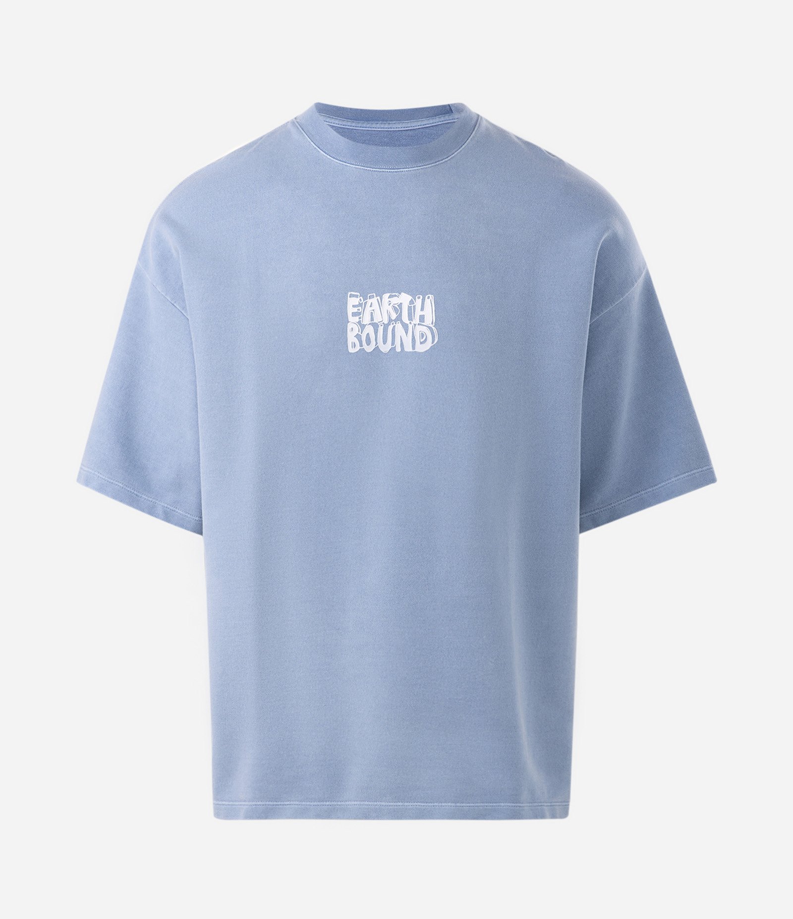 Camiseta Oversized em Algodão Estonada com Lettering Earthbound Azul 5