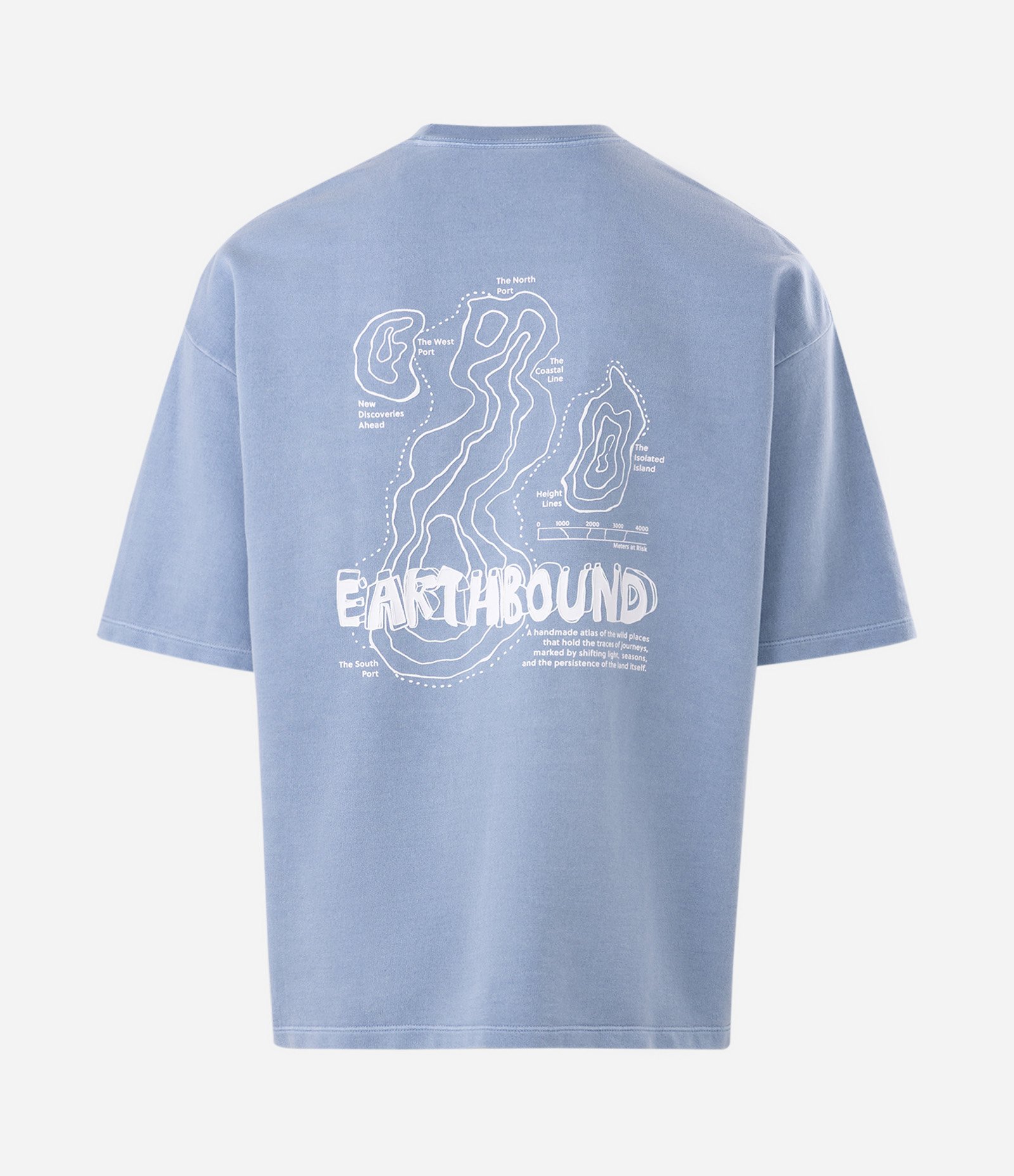 Camiseta Oversized em Algodão Estonada com Lettering Earthbound Azul 6