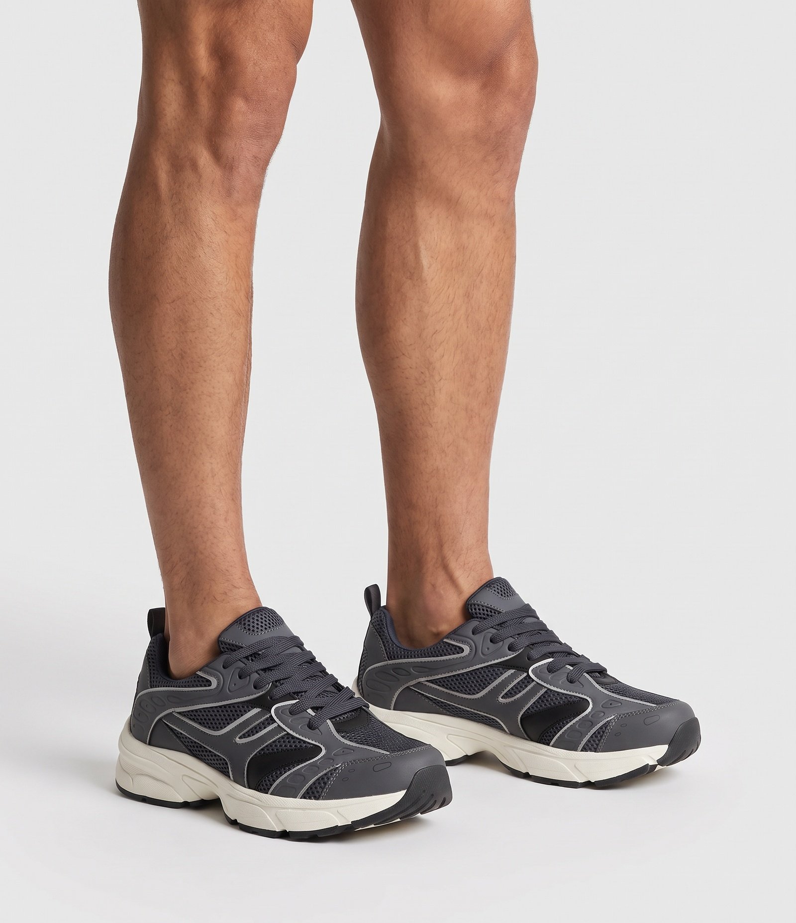 Tênis Dad Sneaker Mix de Materiais Contrastantes Cinza 1