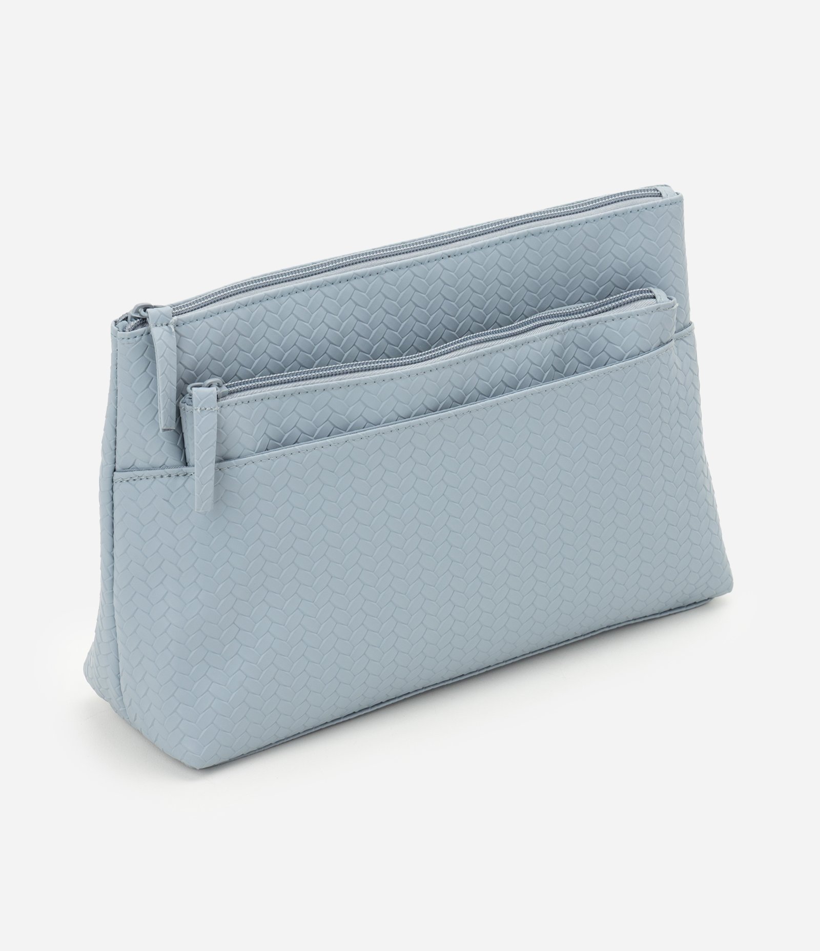 Kit de 2 Necessaires em PU Texturizado Azul 1
