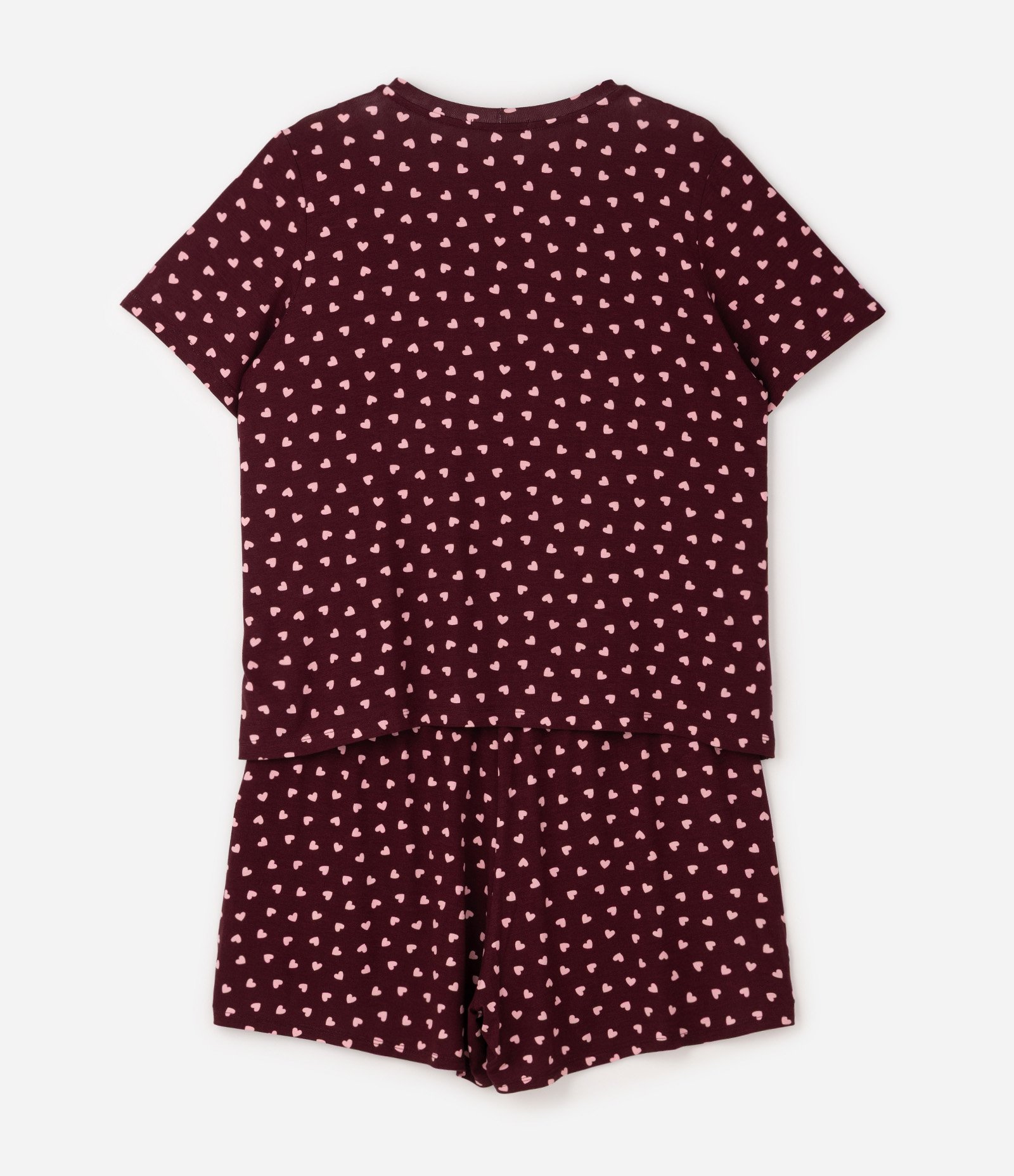 Pijama em Viscolycra com Estampa de Corações Curve & Plus Size Vermelho 6