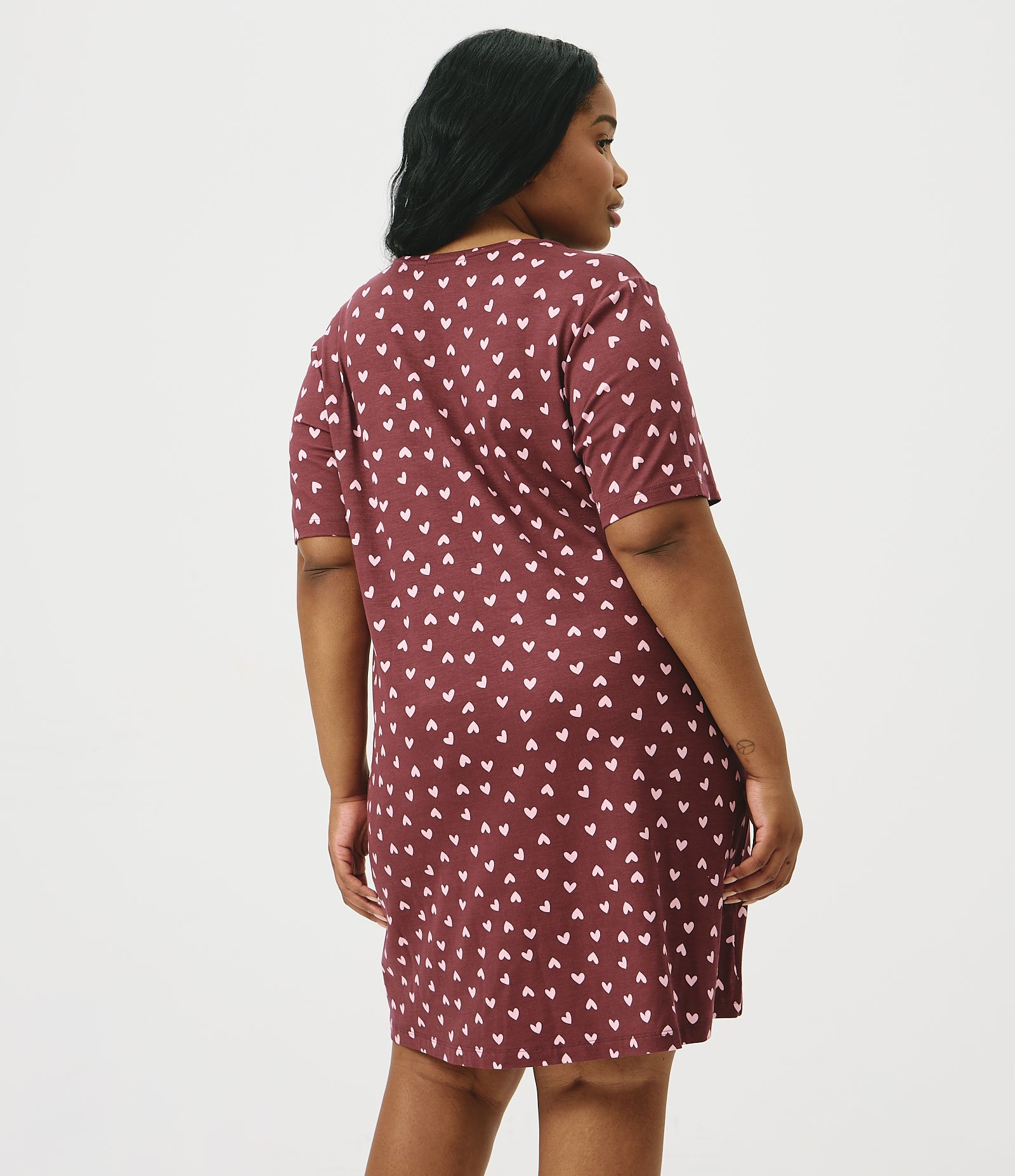 Camisola em Viscolycra com Estampa de Corações Curve & Plus Size Vermelho 4