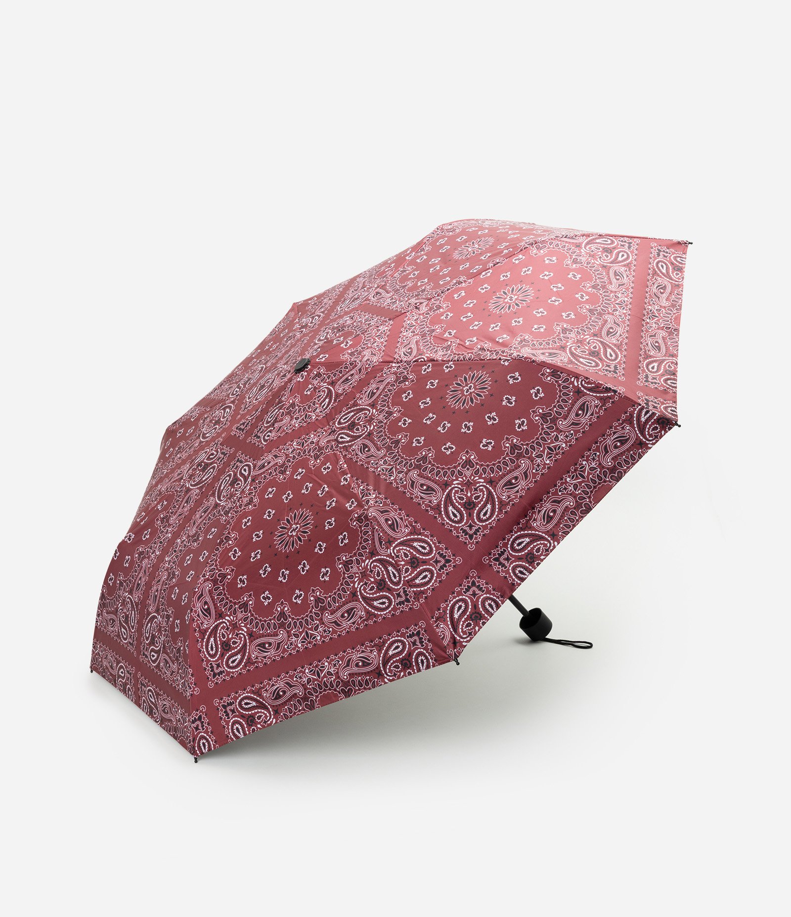 Sombrinha com Proteção UV e Estampa Paisley Vermelho 1