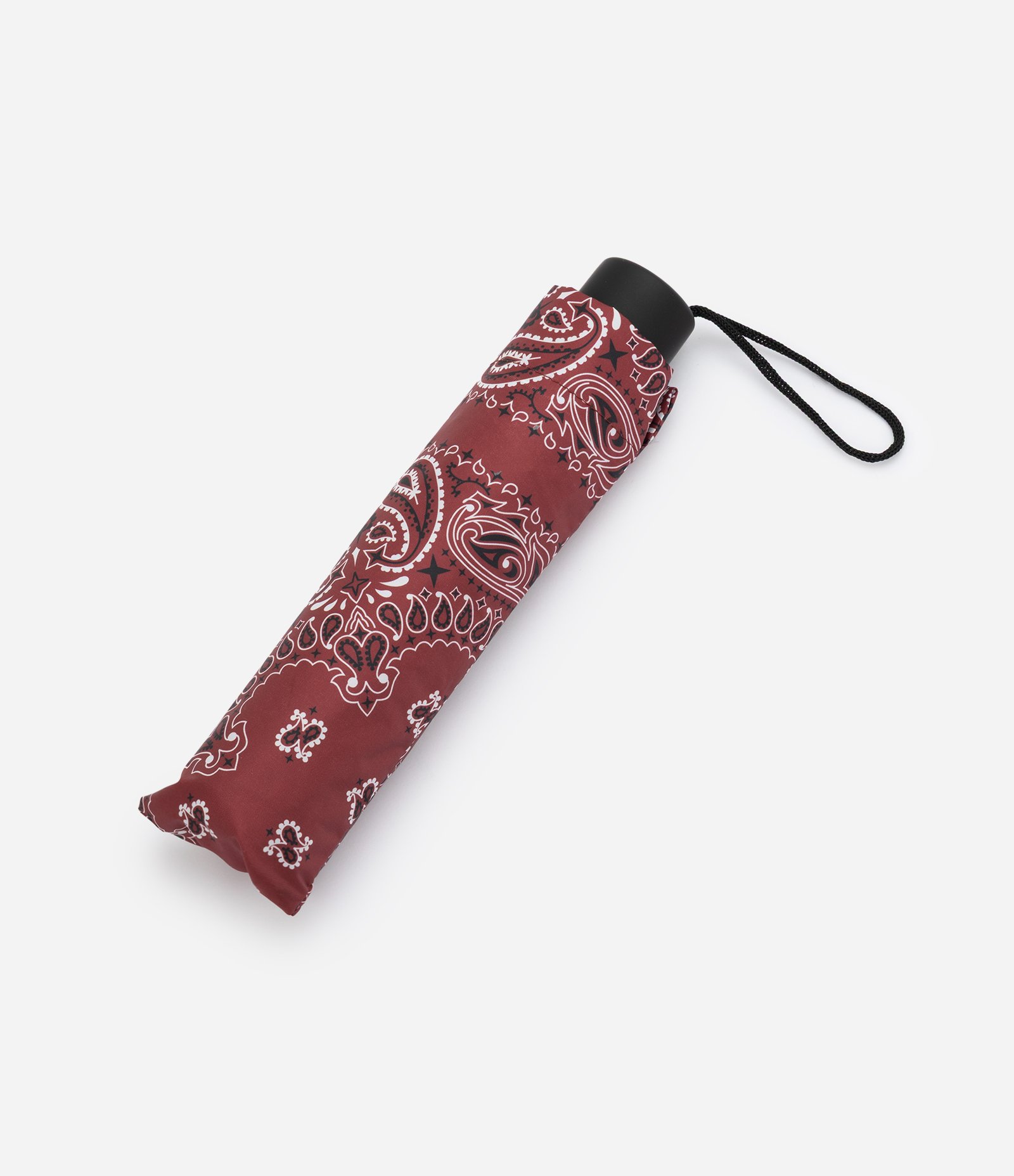 Sombrinha com Proteção UV e Estampa Paisley Vermelho 2