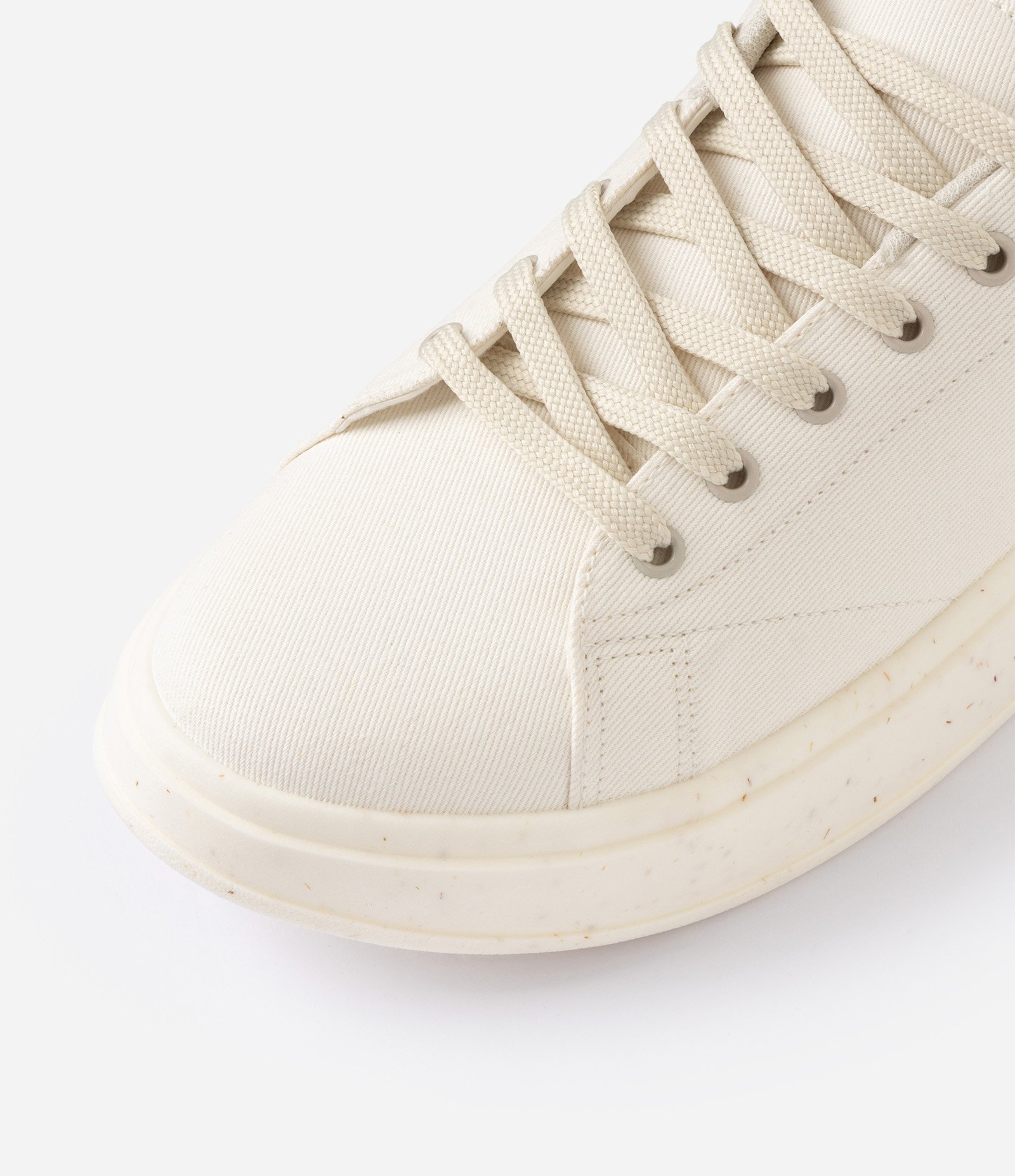 Tênis Casual em PU com Cadarço Branco 5