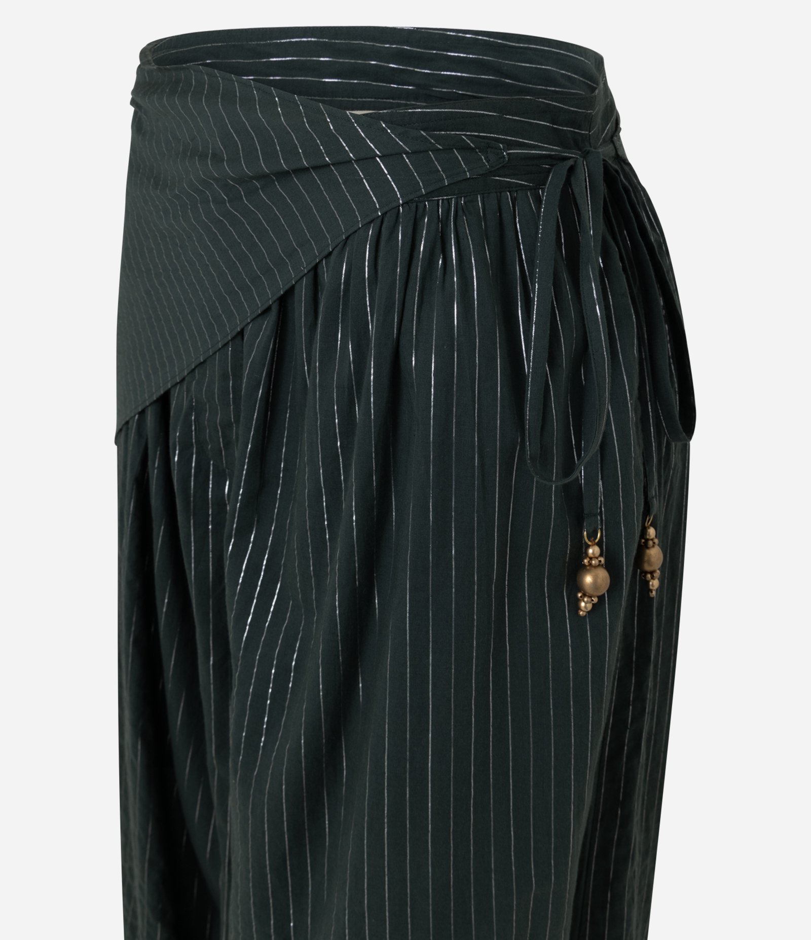 Calça Aladim em Algodão com Lenço Sobreposto Verde 6