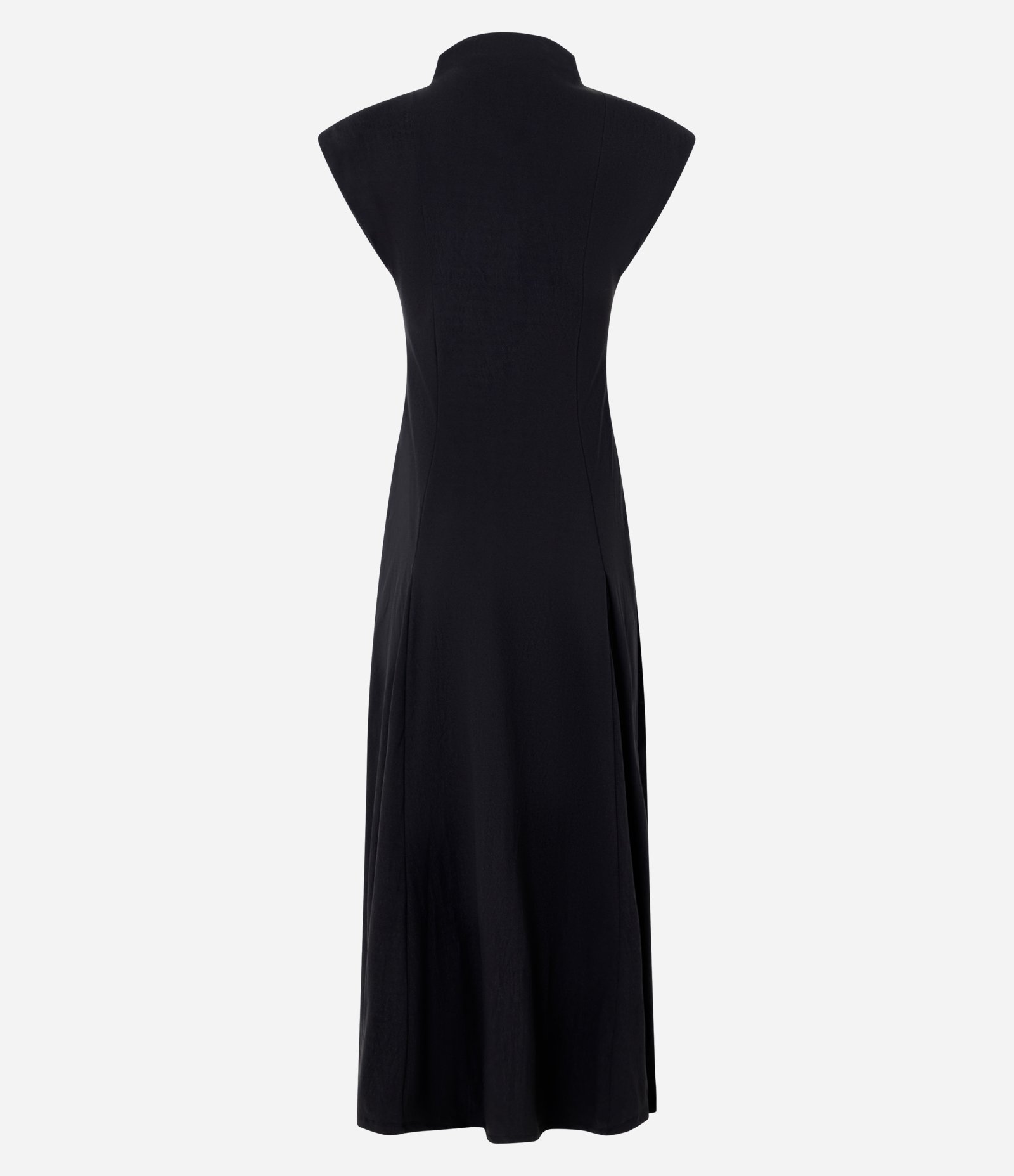 Vestido Evasê Longo com Gola Alta Preto 2